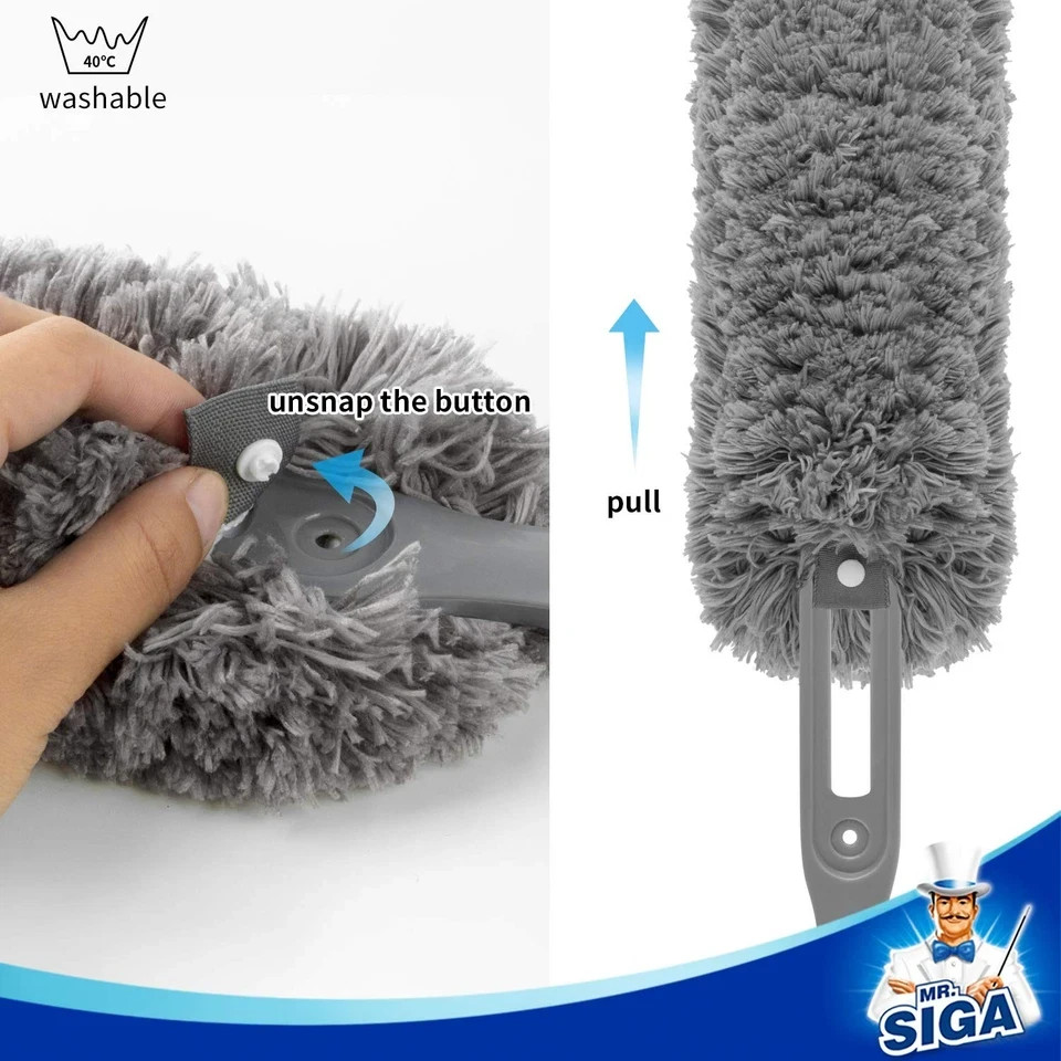 Lint Free Microfiber Duster Refills Washable for Household Cleaning 2 Pack