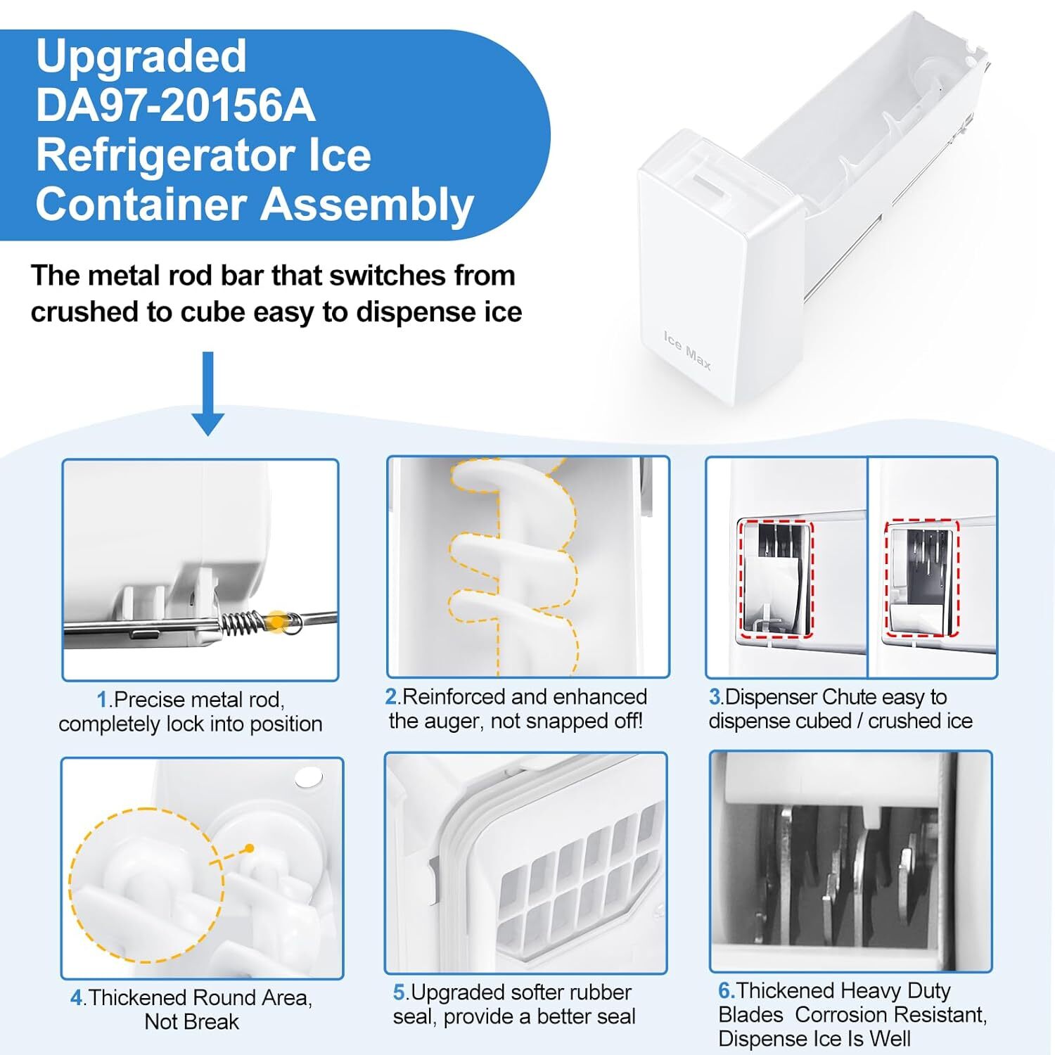 DA97-20156A Refrigerator Ice Container Assembly For Samsung Ice Maker placement