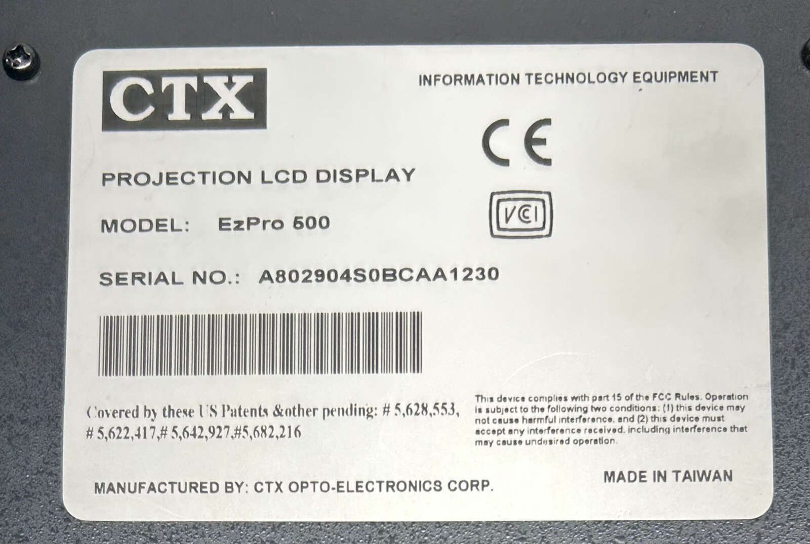 CTX EZ PRO 500 LCD PROJECTOR w/case, Cables & 3 Extra Bulbs - Tested & Working
