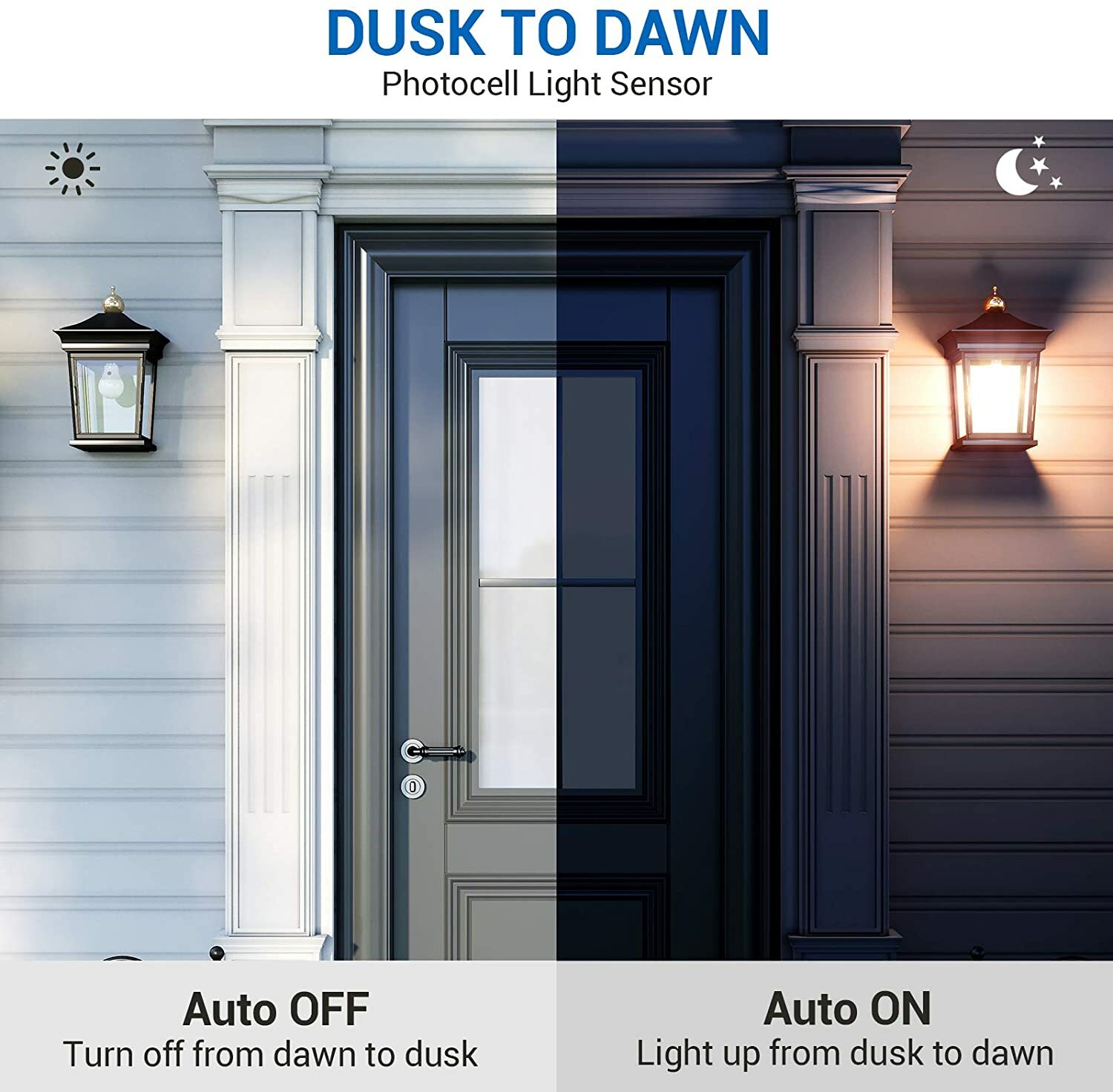 DEWENWILS 4-Pack Smart Automatic On/Off Photocell Sensor A19 E26 Porch Bulb