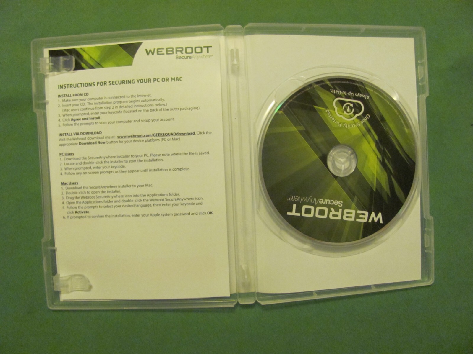 Webroot Secure Anywhere Internet Security - Full Version for Windows & Mac...