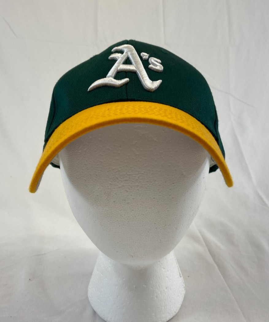 Youth Oakland As Baseball Cap Snapback Hat MLB Canvas Sports Outdoor Green Gold