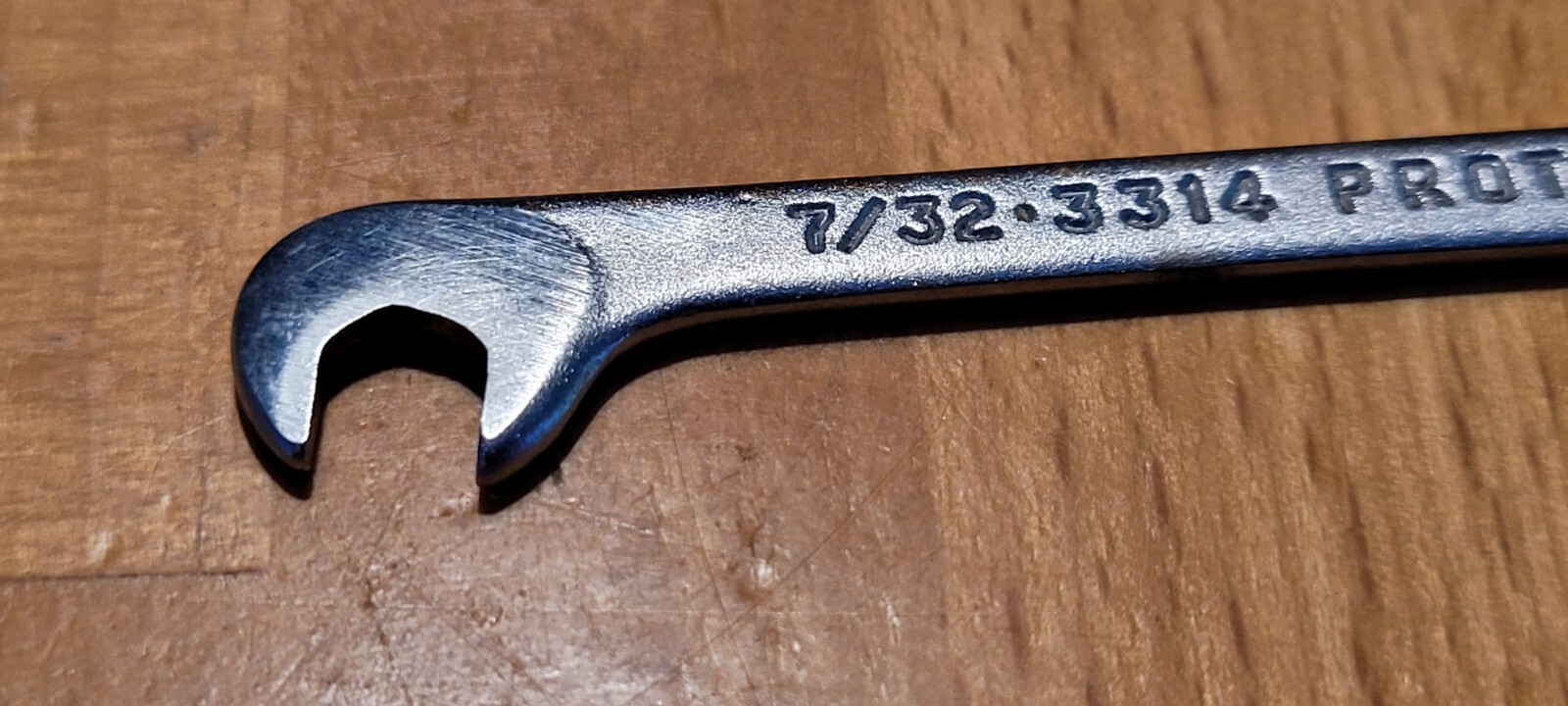 PROTO 7/32" Angle Double Open End Wrench 3314 USA