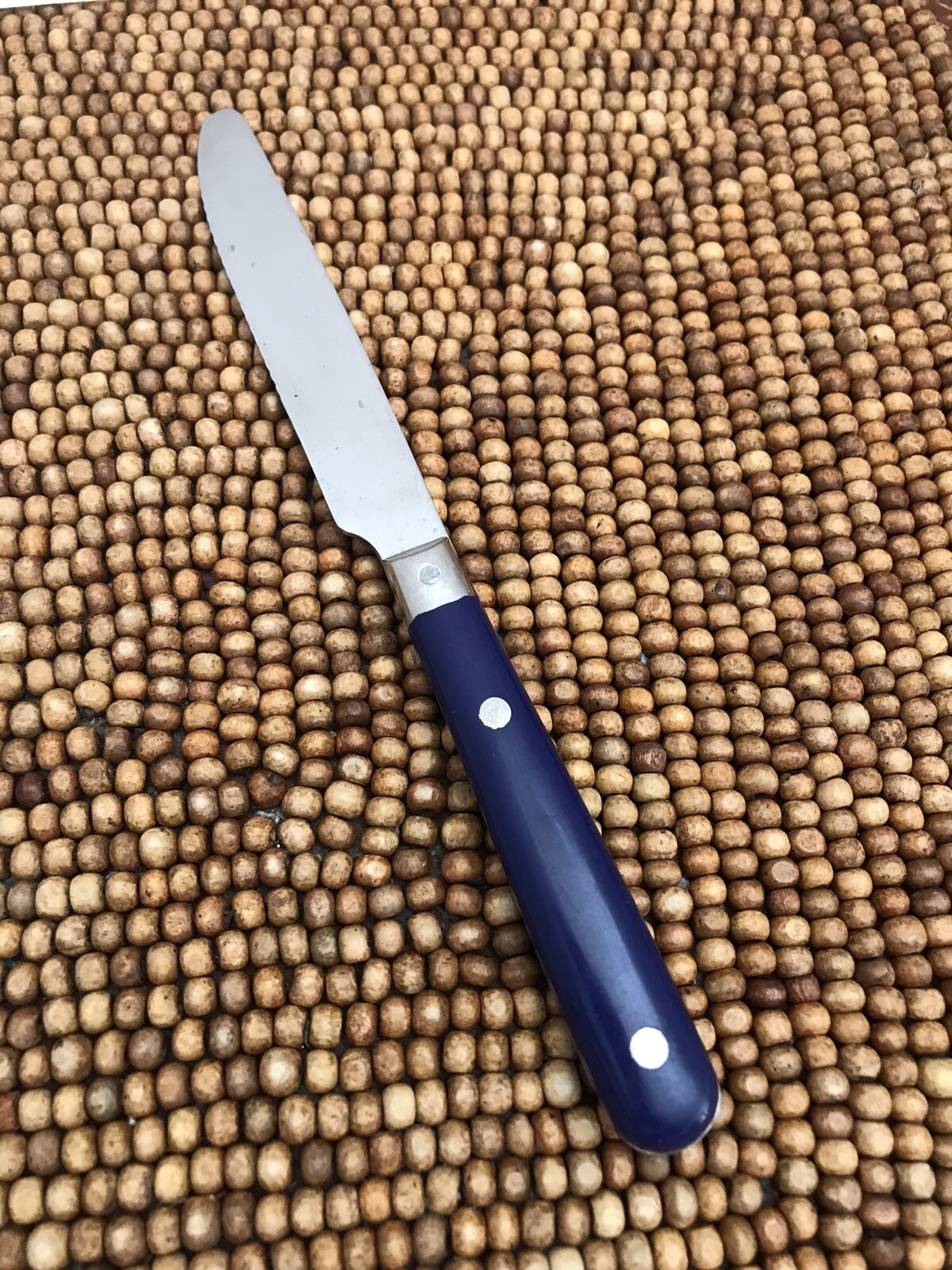 Winsome Stainless Flatware Rivets Dark Blue DINNER KNIFE 8.25”