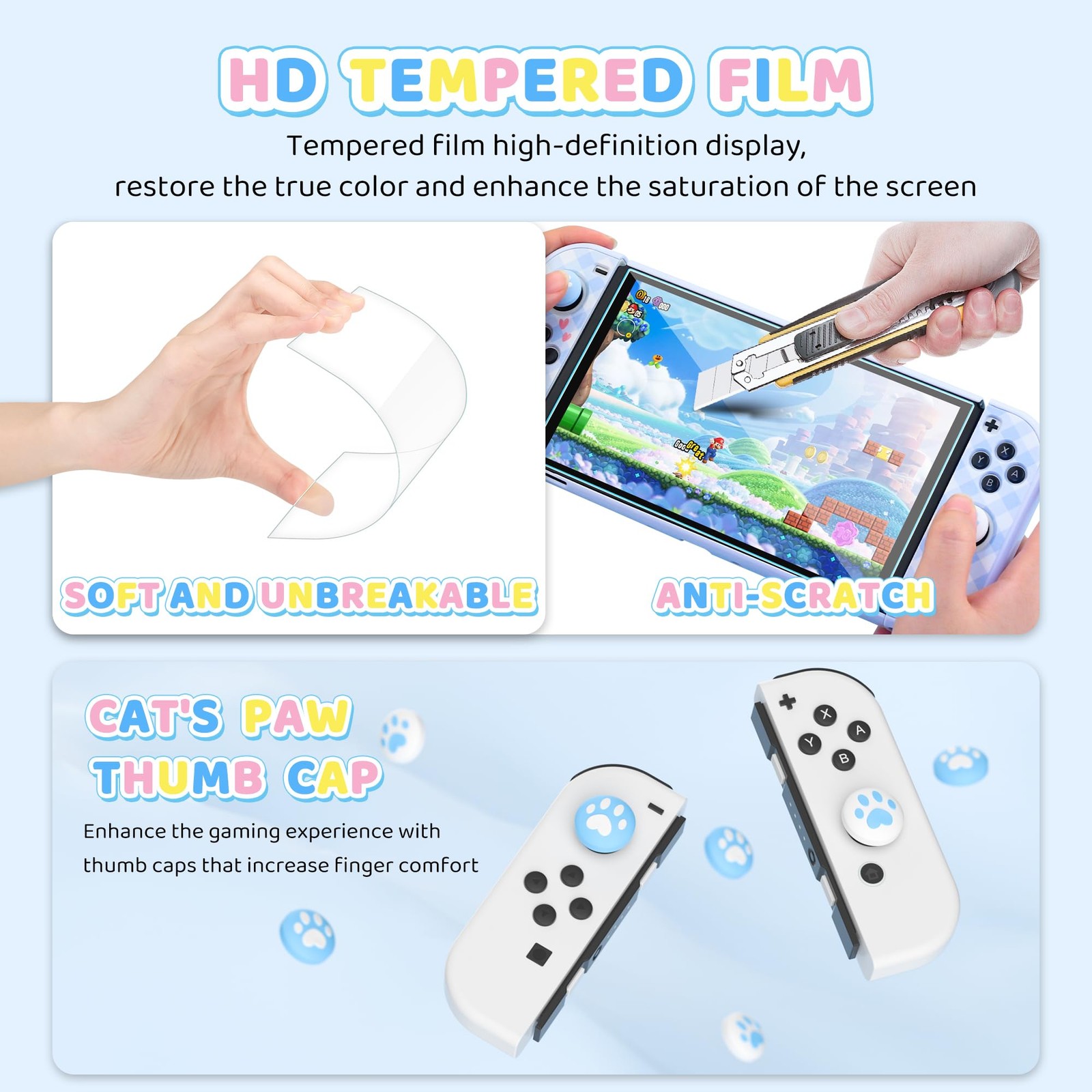 HYPERCASE Blue Dog Carrying Case for Nintendo Switch OLED, Cute Travel