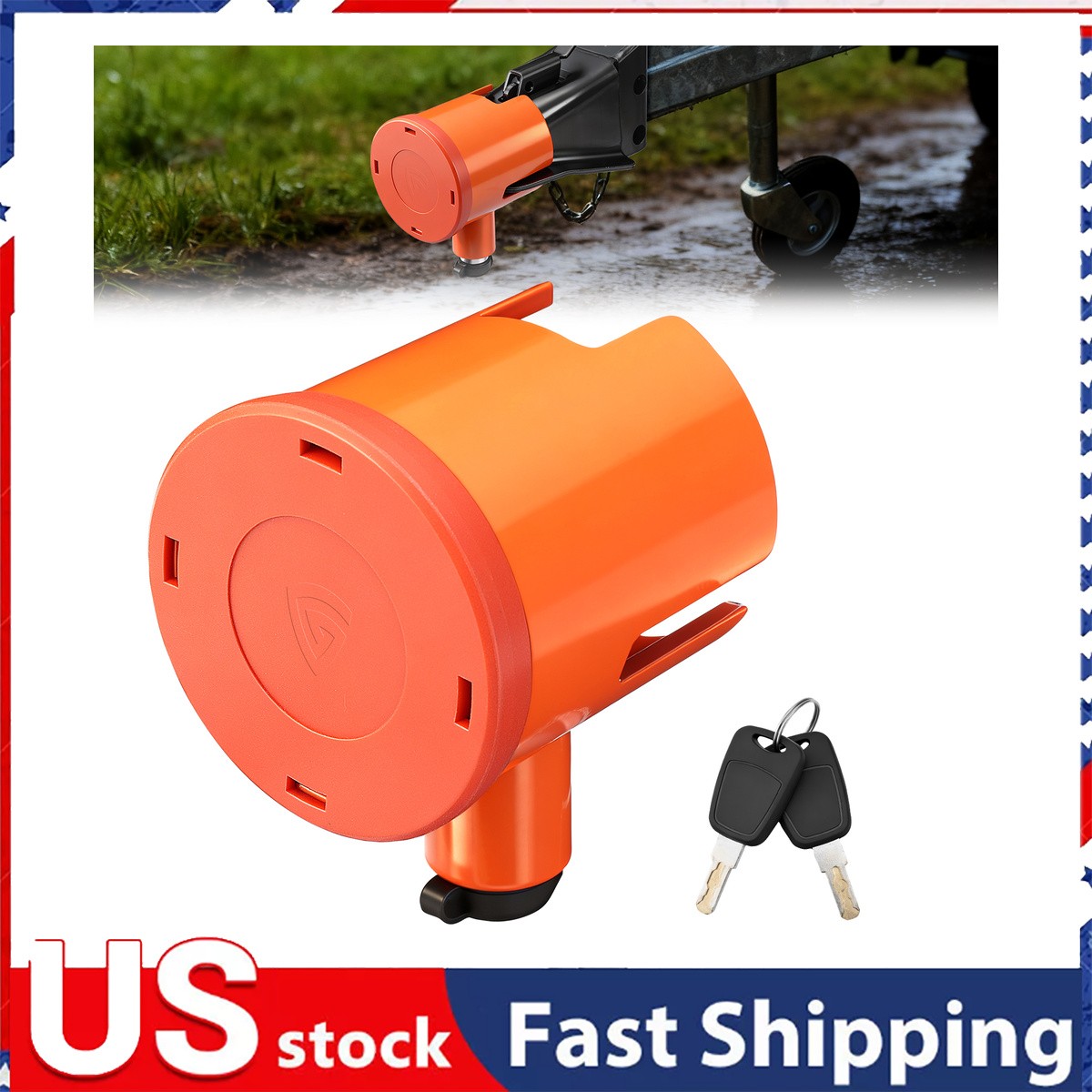 Heavy Duty Tow Hitch lock Fits 2-5/16 Inch Couplers US 1PCS Orange Heavy Duty