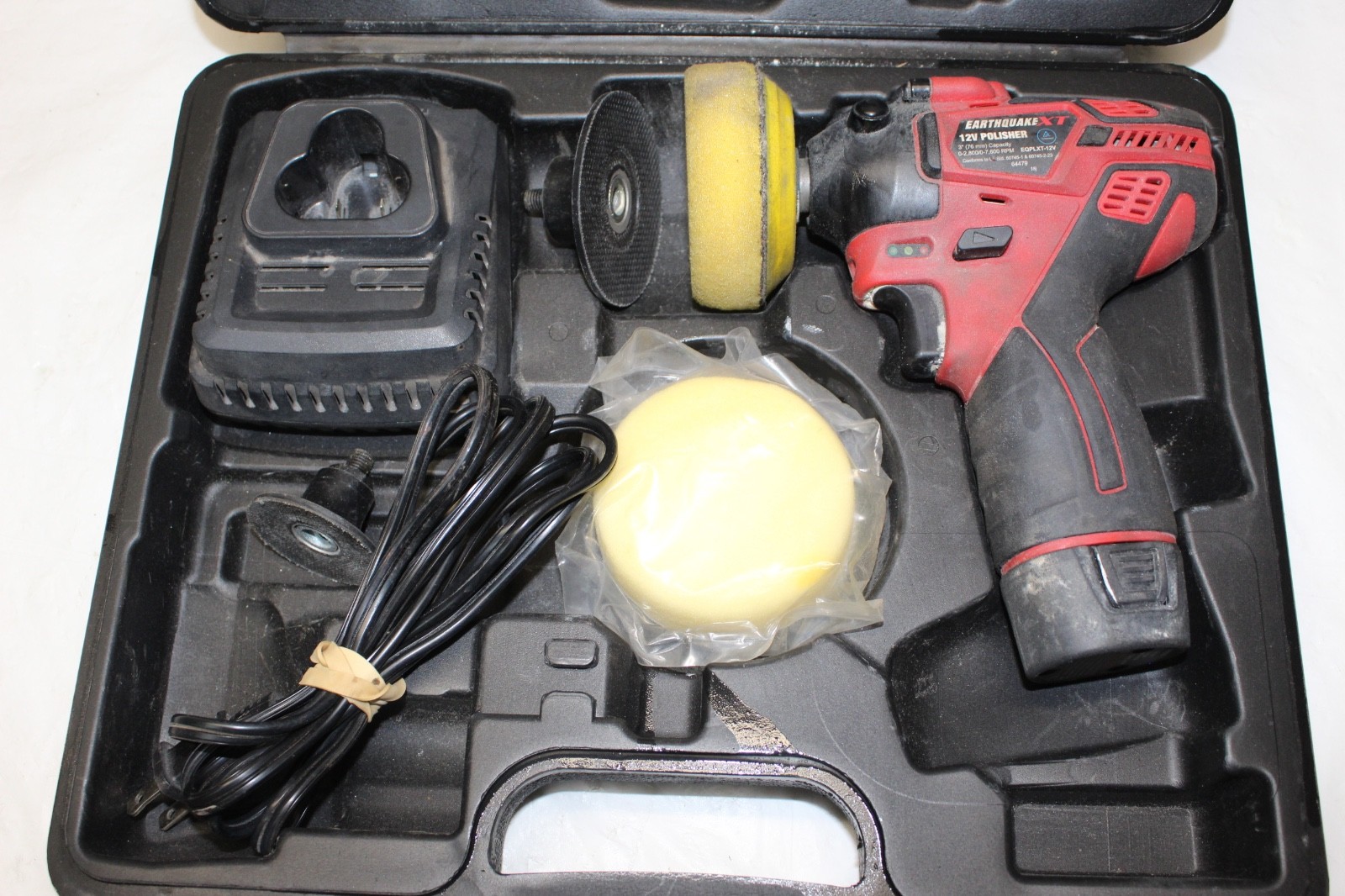 Earthquake XT EQPLXT-12V Cordless 3" Mini Polisher Sander w/Bat and Charger P23