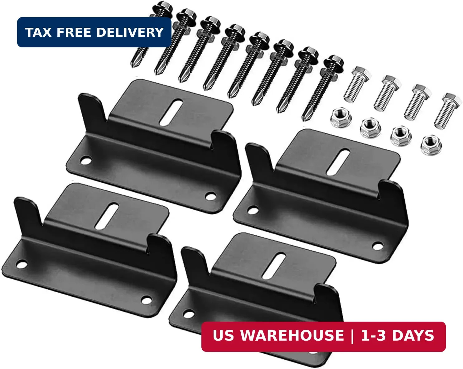 Black Solar Panel Z Bracket Mount - Lightweight Anodized Aluminum