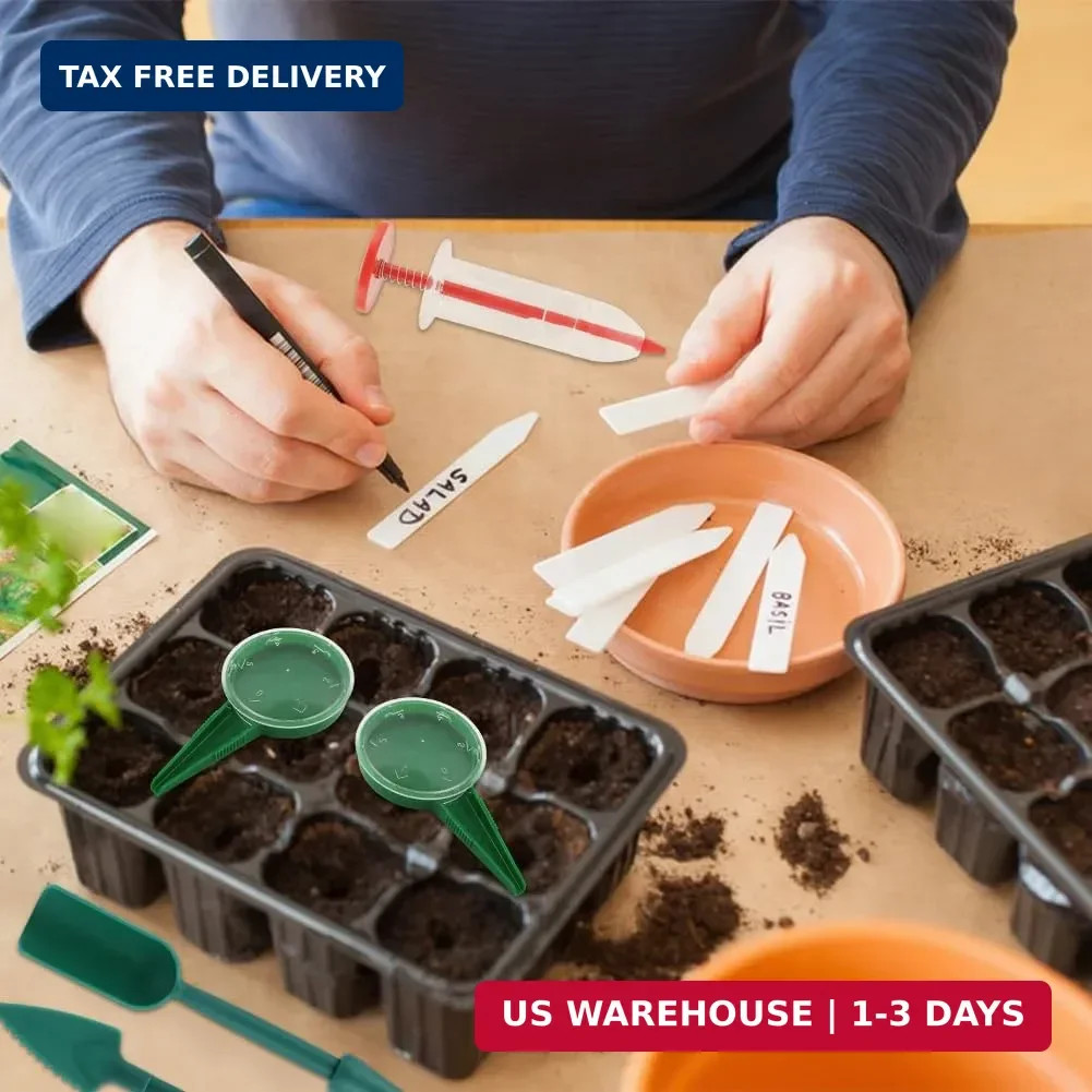 Seed Planter Tool Kit for Tiny Seeds, Hand Seed Dispenser Set with 2 Mini Seeder