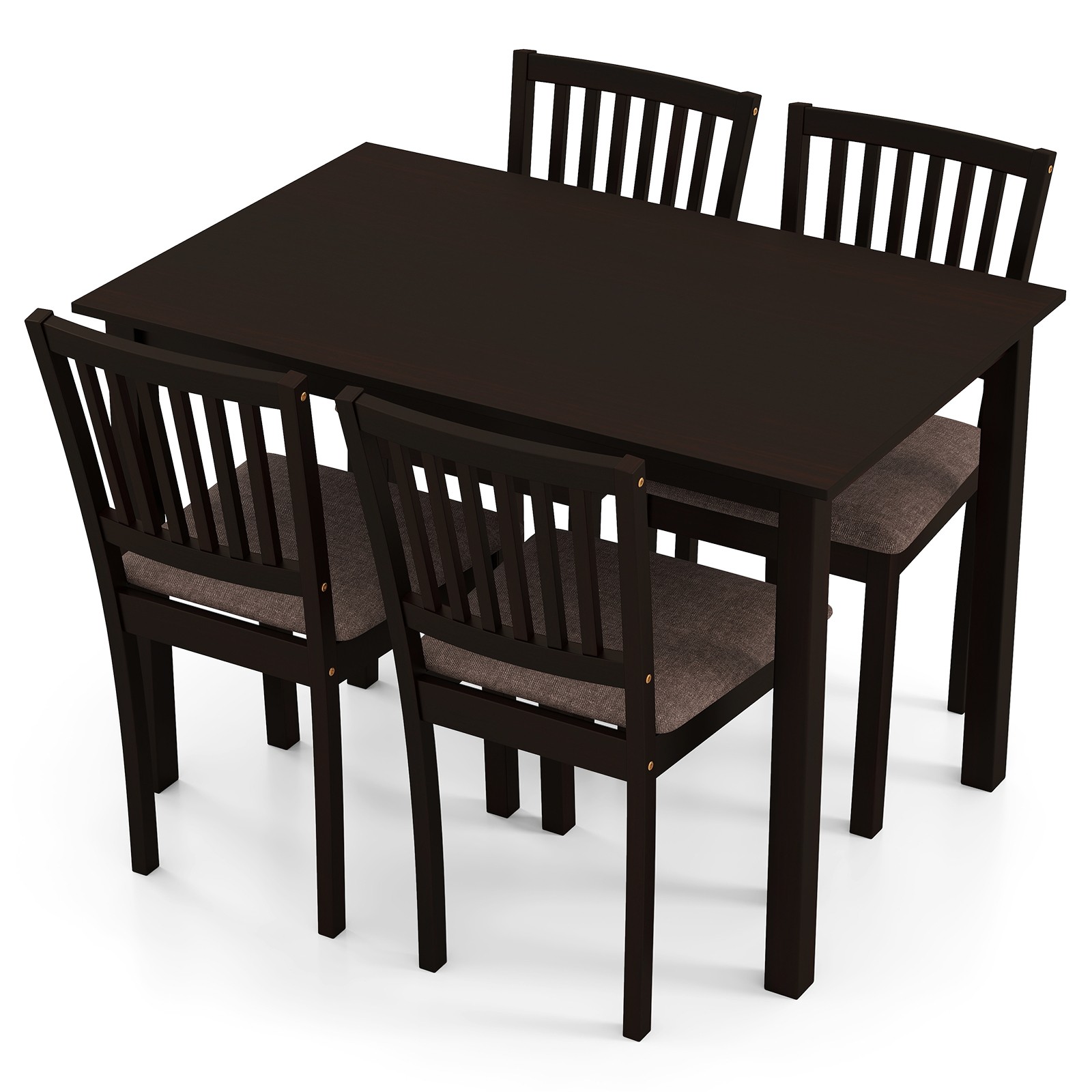 5-Piece Dining Table Set, Rectangular Kitchen Table with Upholstered Chairs