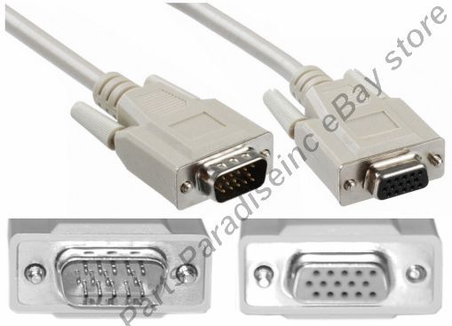 25ft long SVGA/VGA Male-Female Extension Monitor/Video/TV/LCD Cable/Cord/Wire{L