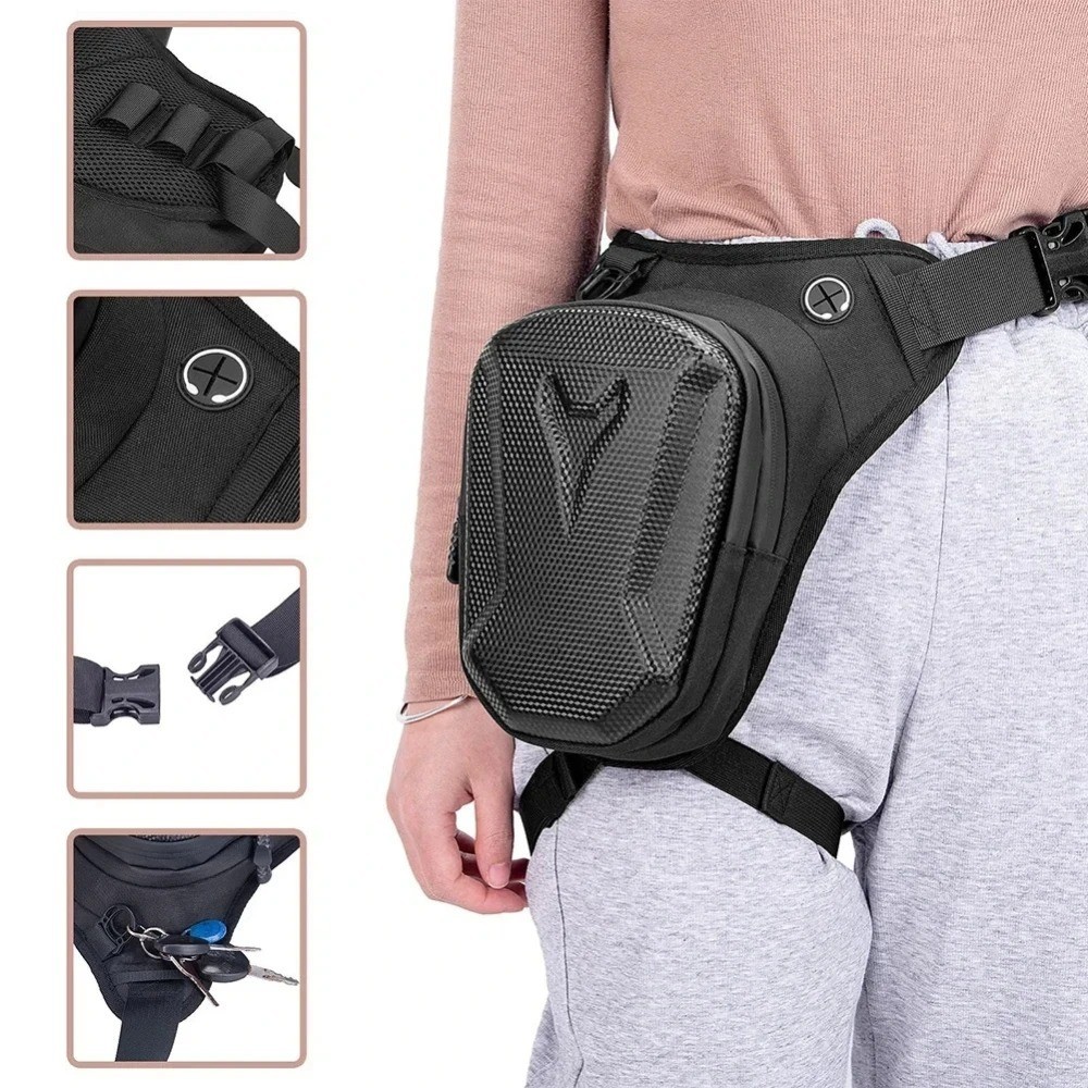 Motorcycle Drop Leg Bag Hard Shell Waterproof Riding Thigh Pack Biker Pouch
