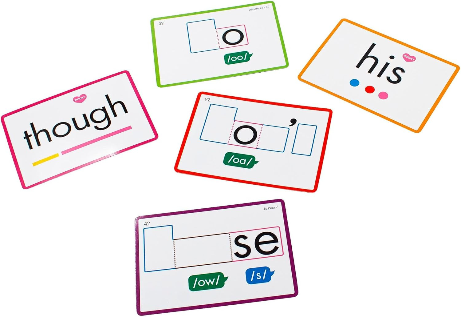 : Rainbow Phonics - Heart Words - 93 Word Cards, Flash Cards Use Visual Clues to