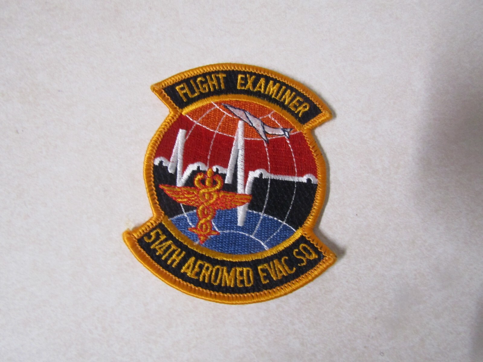 MILITARY PATCH SEW ON FLIGHT EXAMINER 514TH AEROMED EVAC SQUADRON MEDICAL