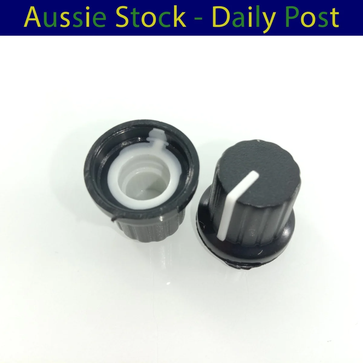 10pcs 6mm Diameter Shaft Hole Plastic Threaded Knurled Potentiometer Knobs Caps