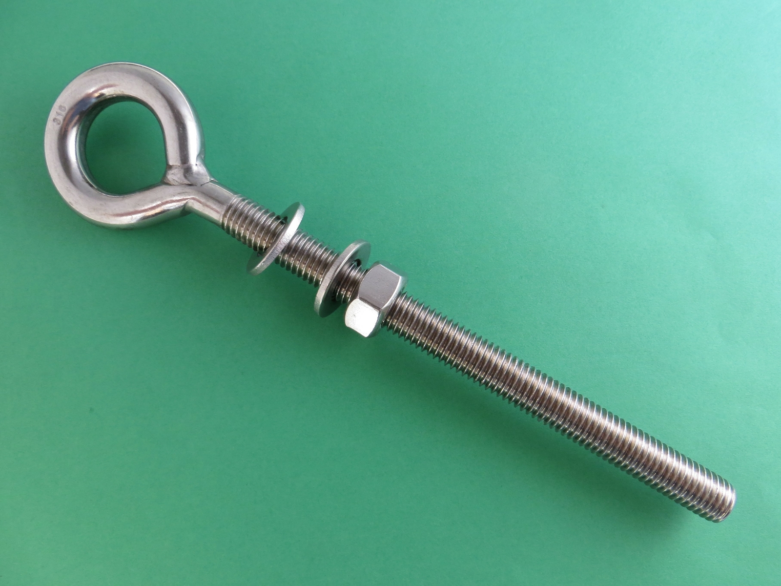Stainless Steel 316 M12 Eye Bolt Welded 12mm x 150mm Marine Grade