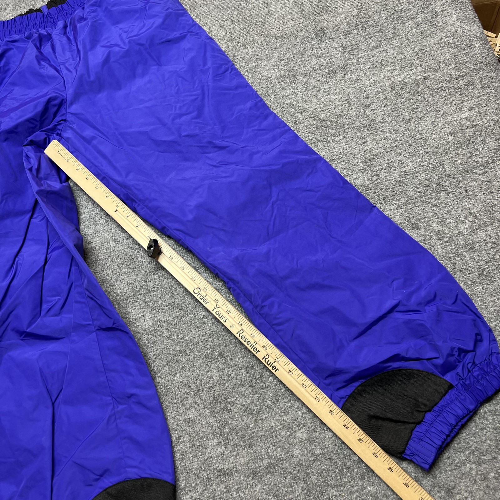 Columbia Snow Pants Mens Large Blue Ski Shell Elastic Waist Pull On Pockets