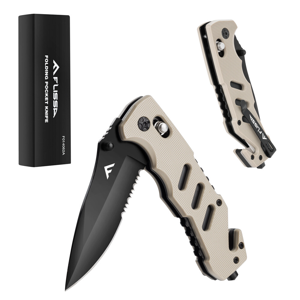 8.25" Tactical Folding Pocket Knife Glass Breaker Seatbelt Cutter Survival Knife