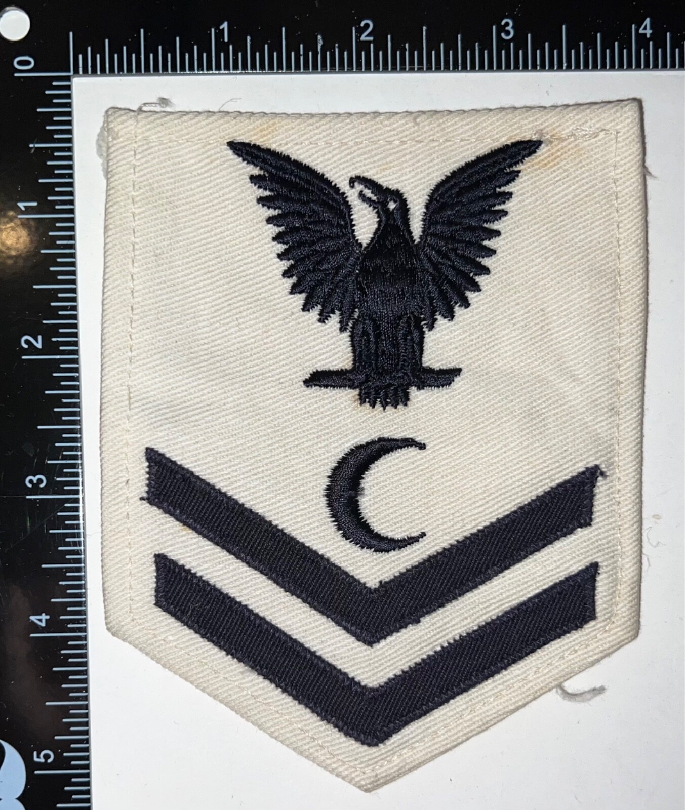 WWII US Navy USN Steward Cook Petty Officer 2nd Class Rate White Patch