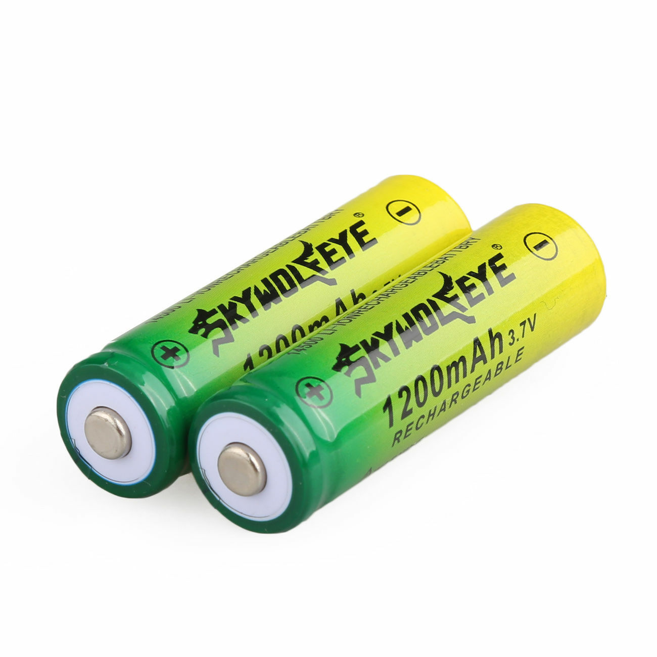 2pc SkyWolfEye 14500 Battery 3.7V 1200mAh Rechargeable Batteries Cell USA