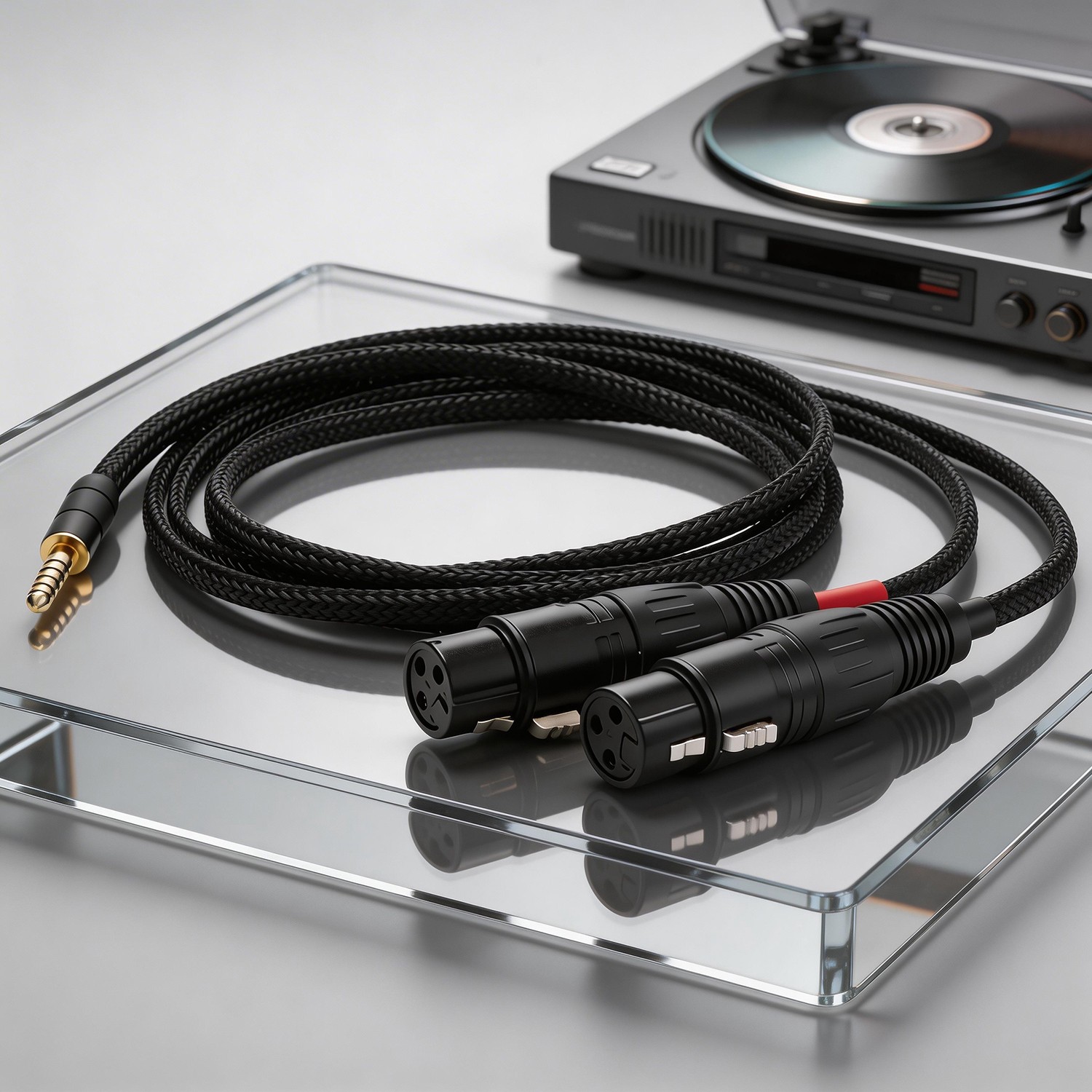 OCC Silver Plated HiFi Audio Headphone Cable 4.4mm Balanced to Dual XLR Female