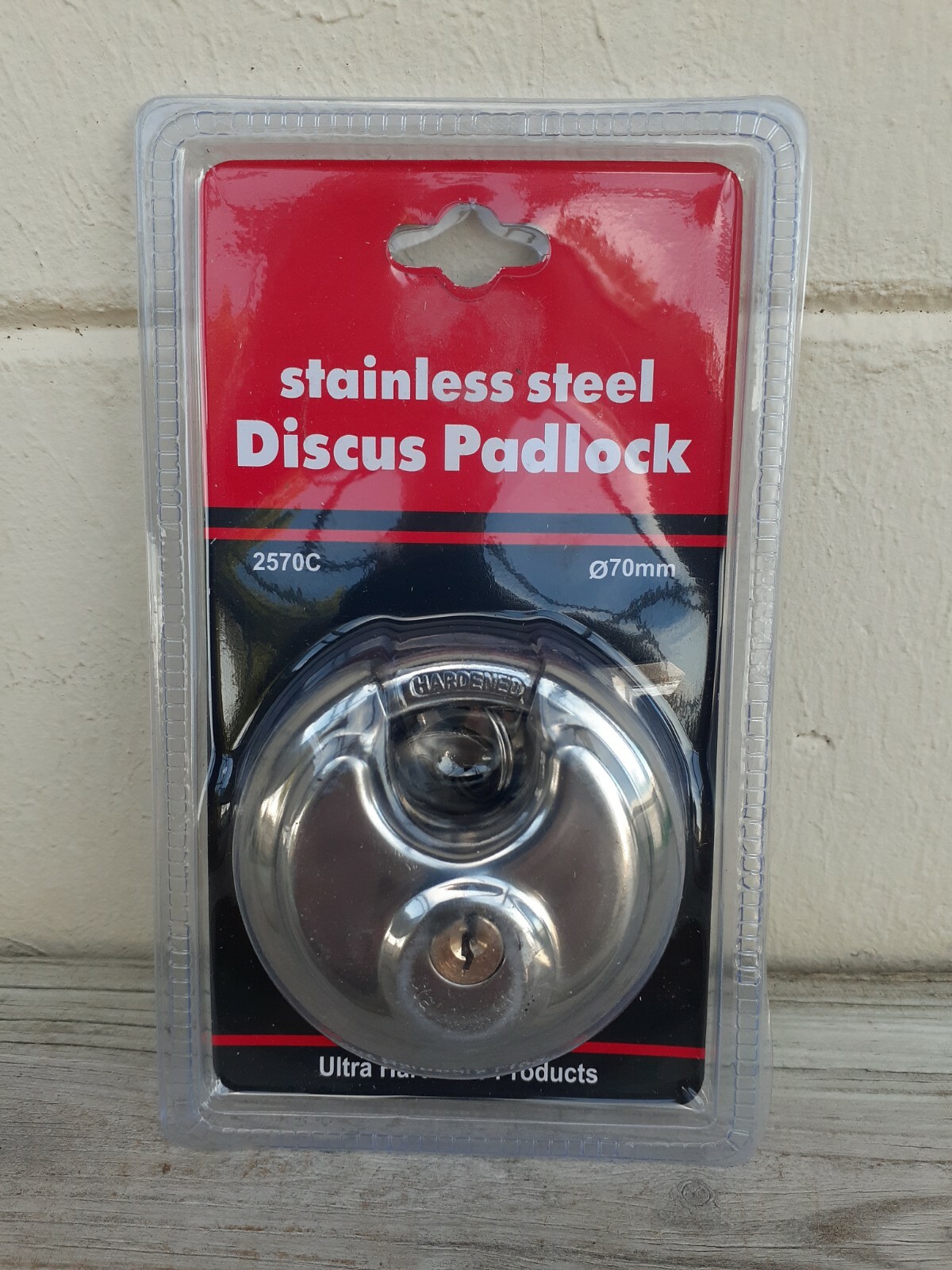Stainless Steel Discus MOTORCYCLE Neck Lock 70mm NEW!!