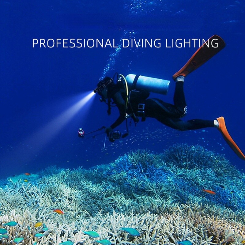 50000LM Diving Flashlight LED Waterproof Strong Head Light Underwater Headlamp