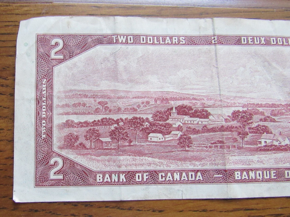 Canadian 2 Dollar Bill Ottawa 1954