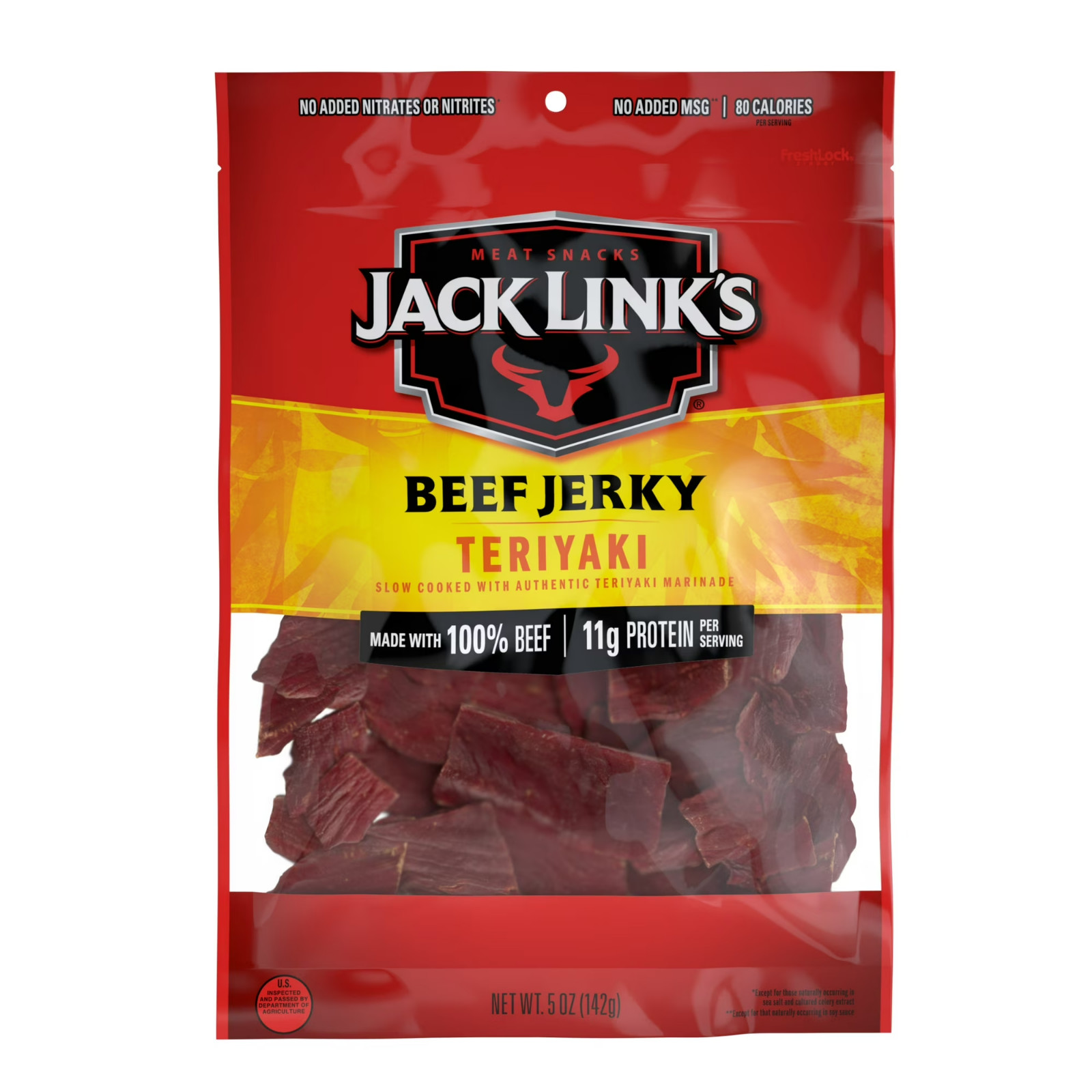 High-Protein Teriyaki Beef Jerky - 5oz, 100% Beef