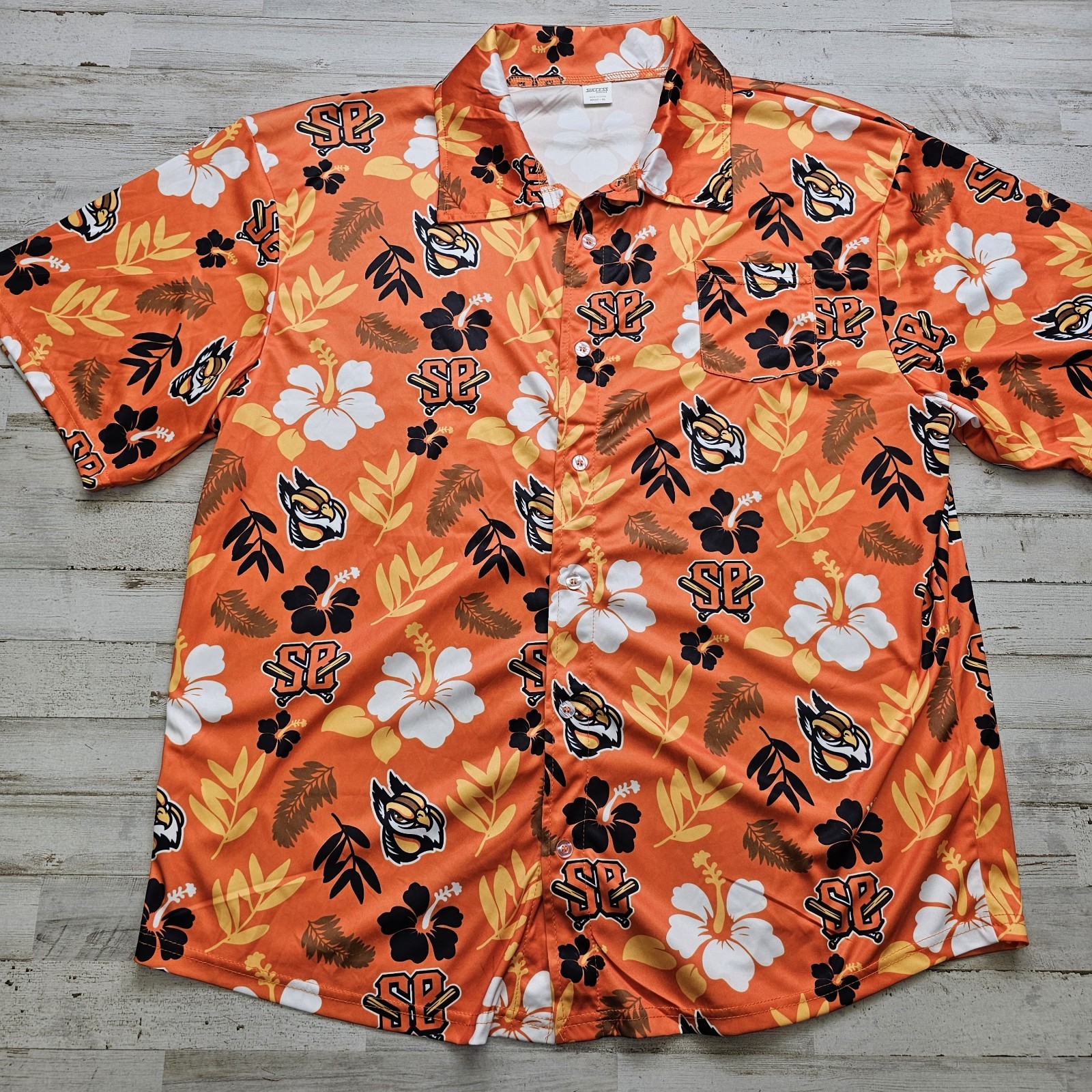 Schaumburg Boomers Baseball AIS Hawaiian Promo Button-Up Shirt Adult XL
