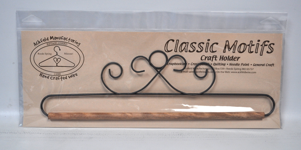Classic Motifs 12 Inch Gray French Curl Fabric Holder