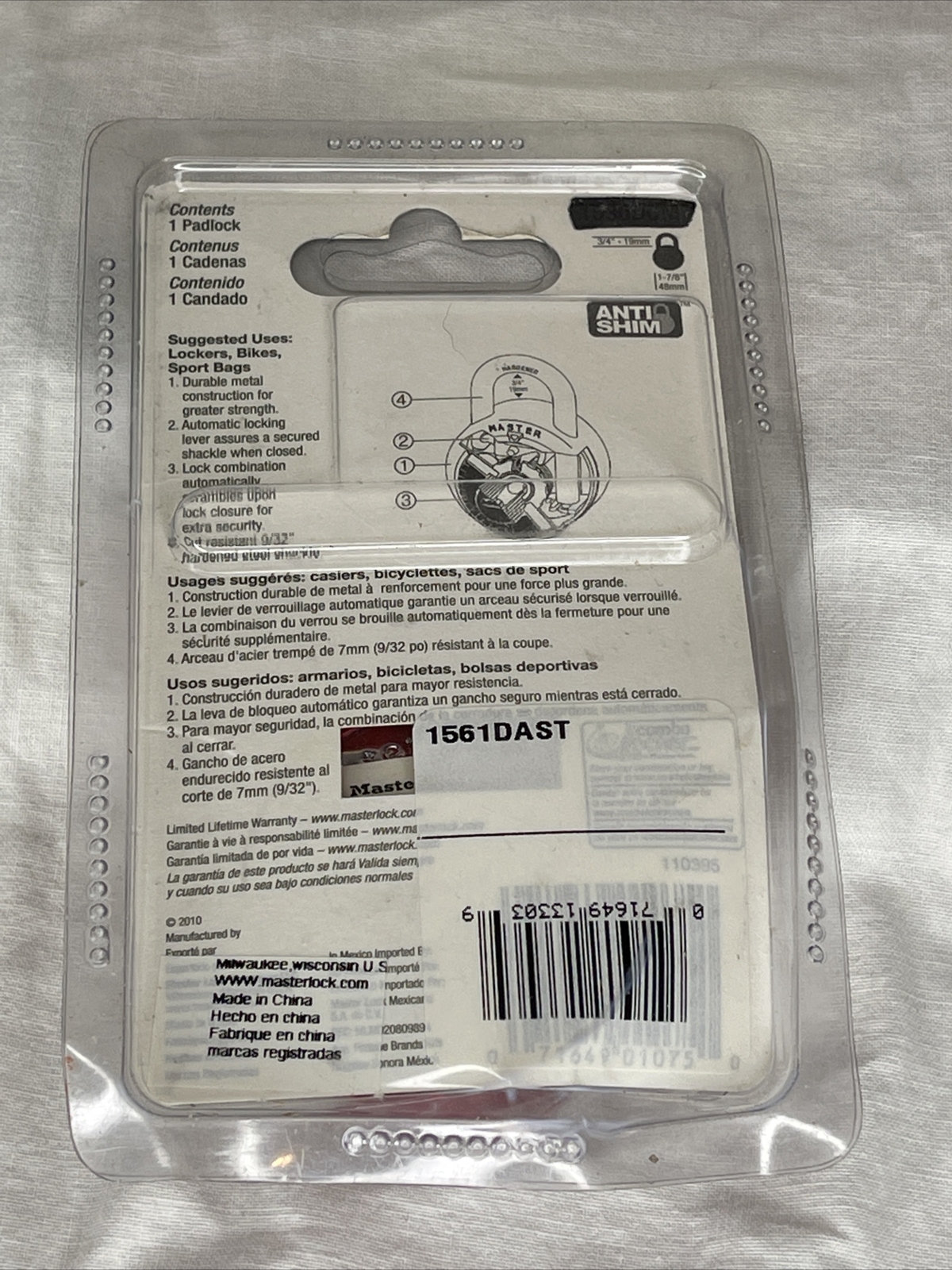 Master Lock Padlock Standard Dial Combination Lock Red NEW1561 DAST