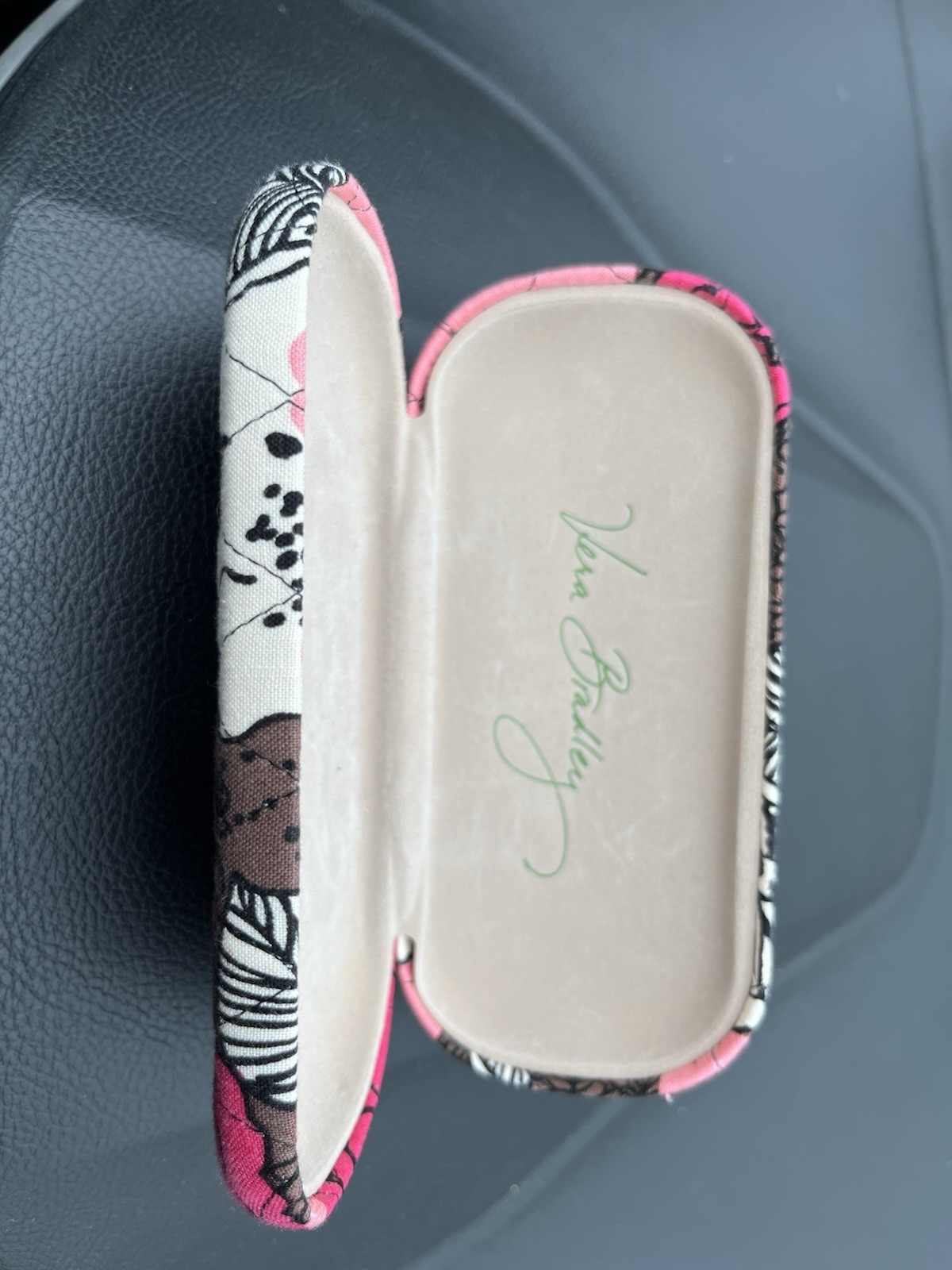 Vera Bradley Hardshell Eyeglasses Case Mocha Rouge Pattern