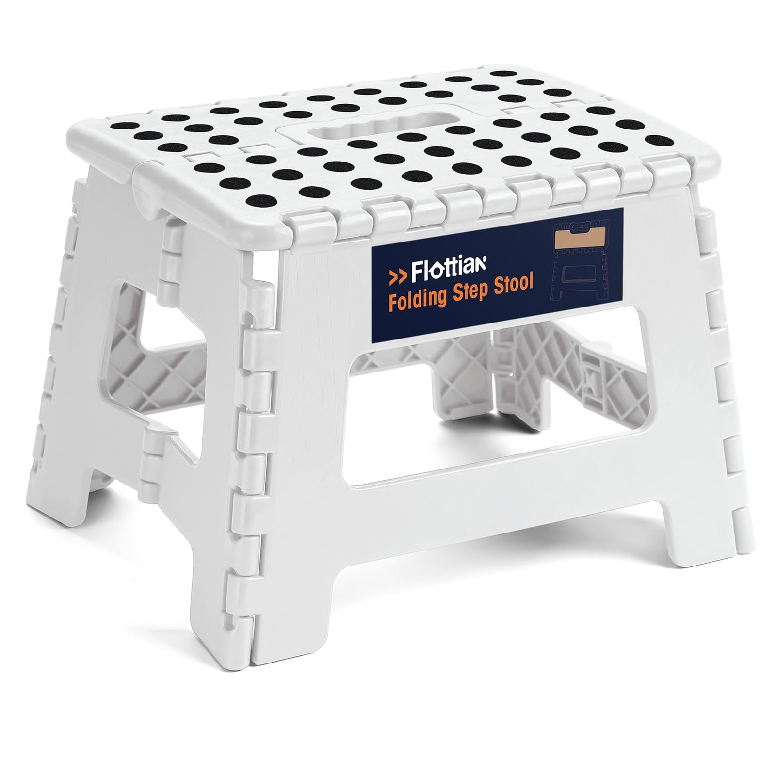 9-Inch Folding Stool for Adults and Children, Holds Up to 300 Pounds, Non-Slip