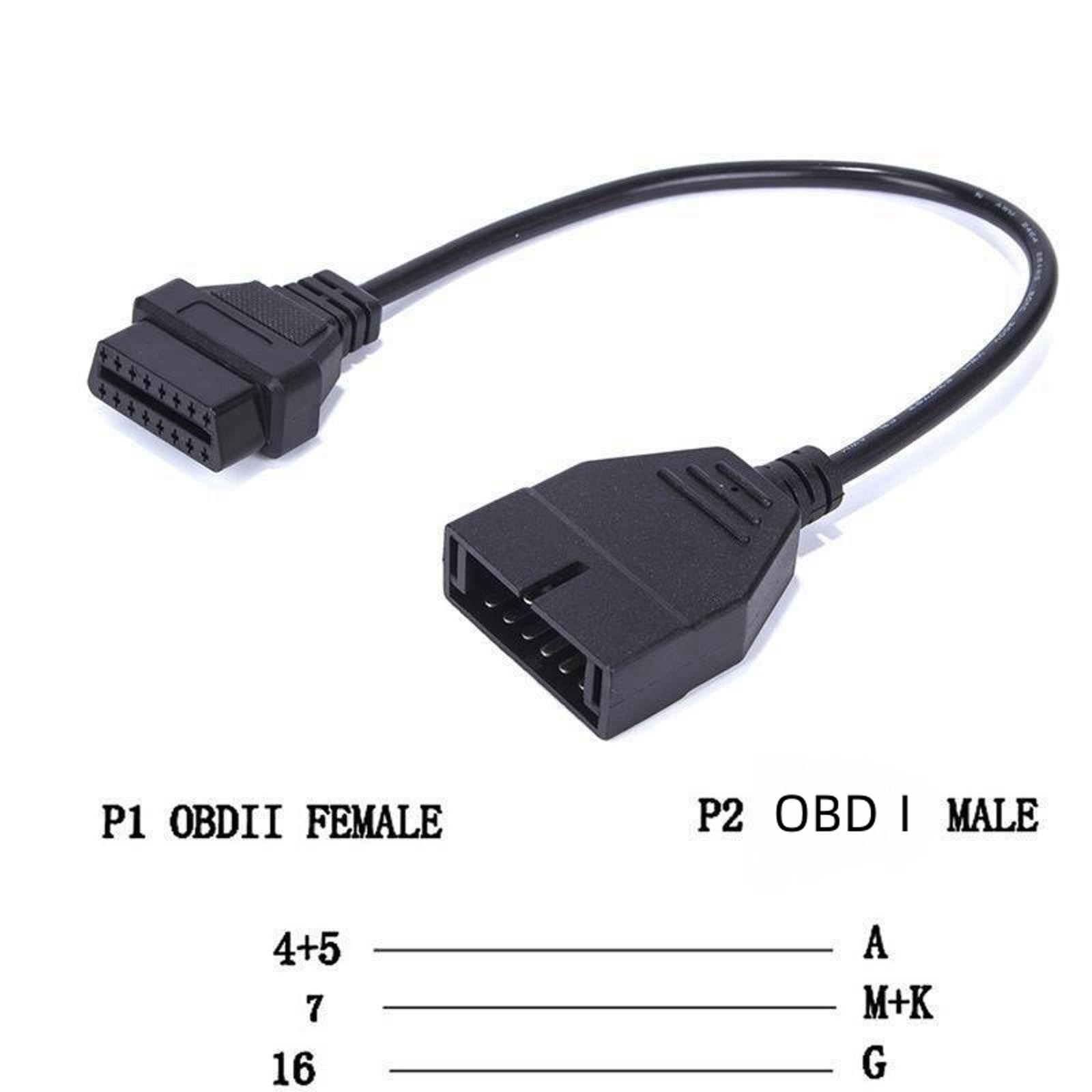 Diagnostic Scanner Code Reader 12 Pin OBD1 To 16 Pin OBD2 Convertor Cable For GM