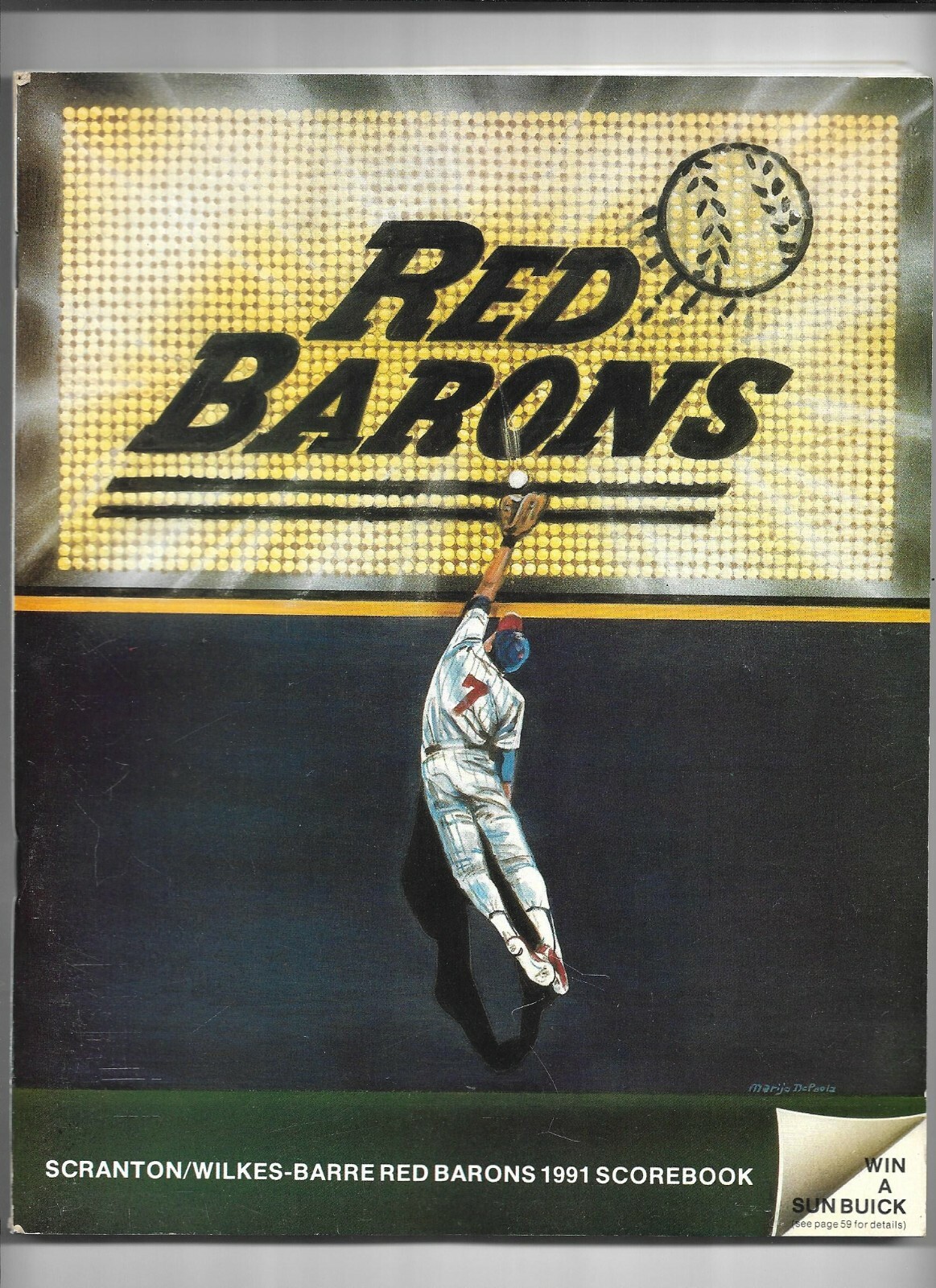 1991 Scranton/Wilkes-Barre vs Toledo Minor League Program--Bruce Ruffin  VG