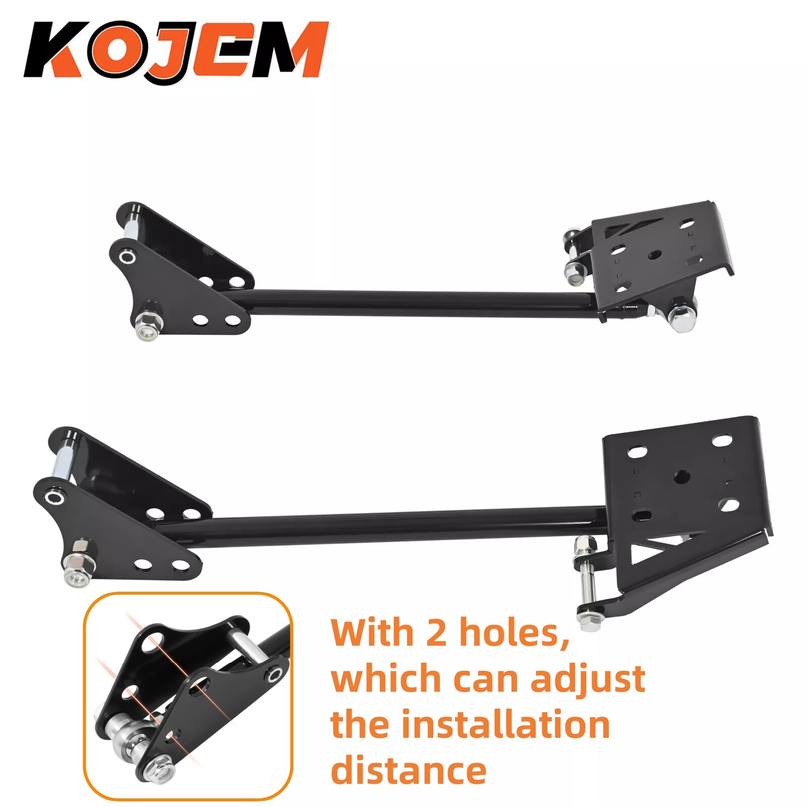 Black Traction Tie Bars With Hardware For Chevrolet S10 GMC Sonoma Jimmy 1982-04