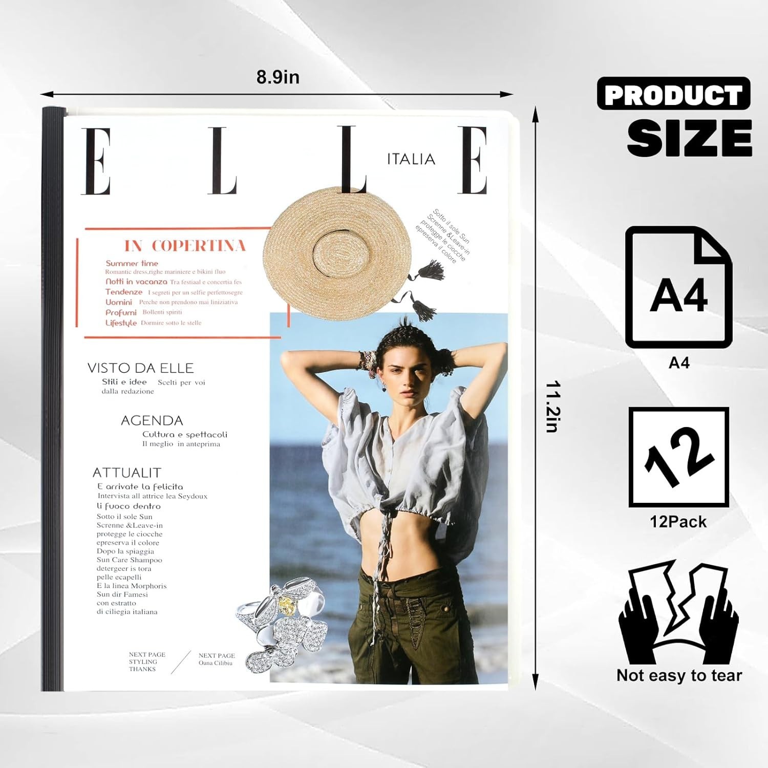 Professional Clear Report Covers - 12 Pack with Labeling Stickers and 70 Sheets
