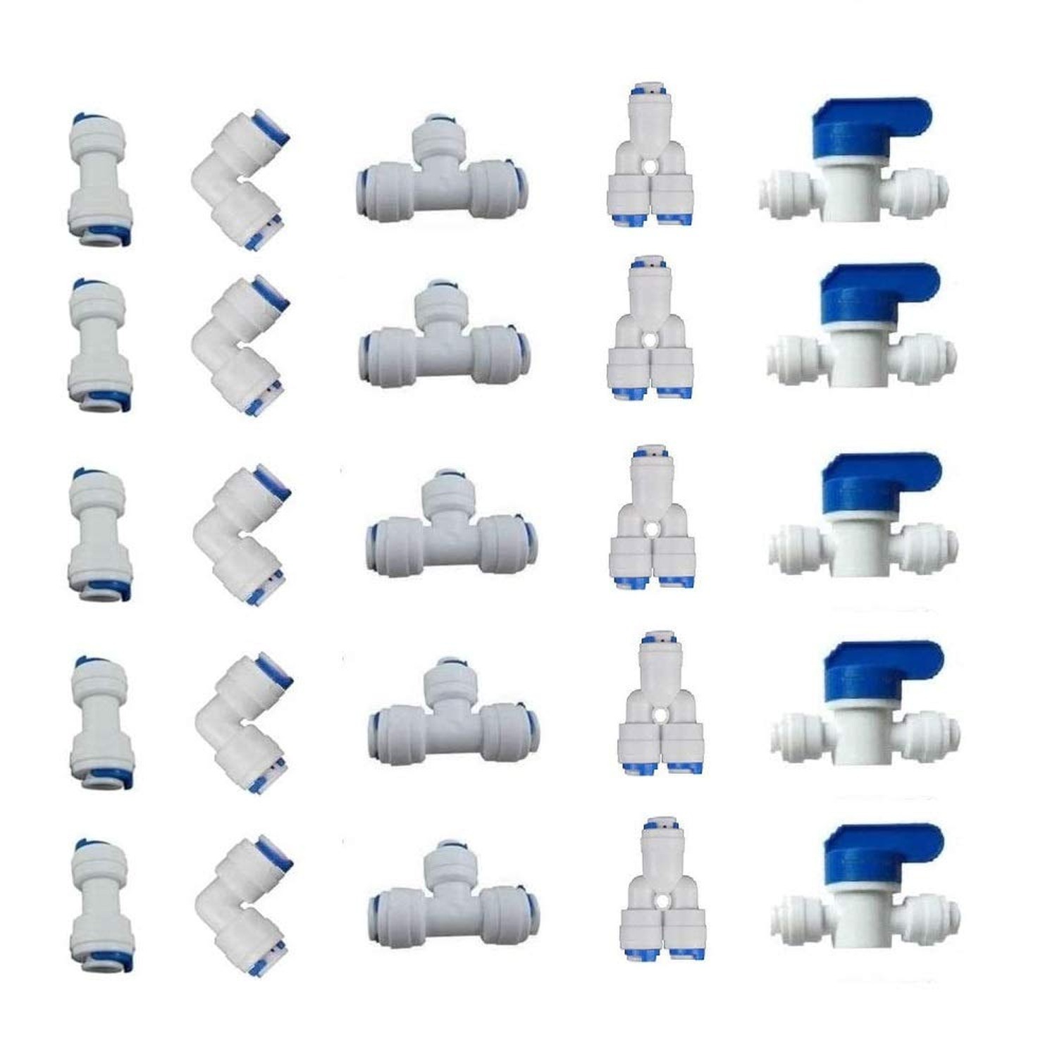 MATTOX OD Quick Connect Push in to Connect 1/4" Tube Fittings Set for RO Wate...
