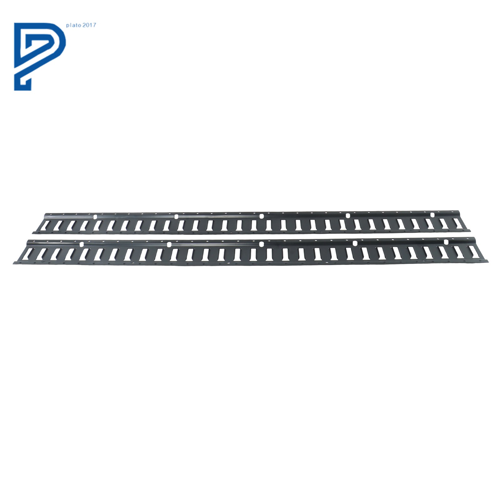5' (2 Pack) E Track Rails Powder-Coat Black For Vans Trailers Motorcycle