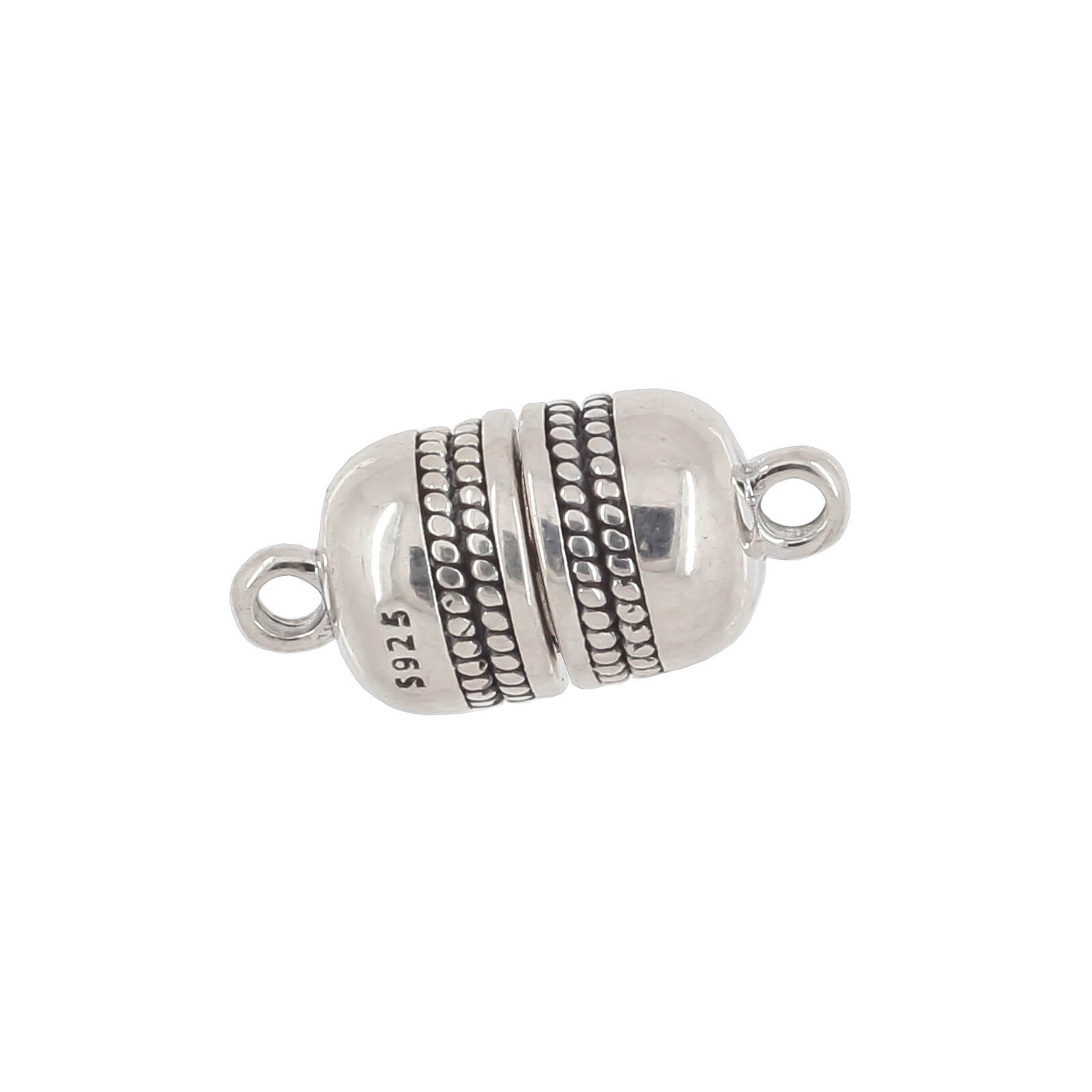 Oxidized Sterling Silver Round Tube Magnetic Necklace Bracelet Clasp #99645