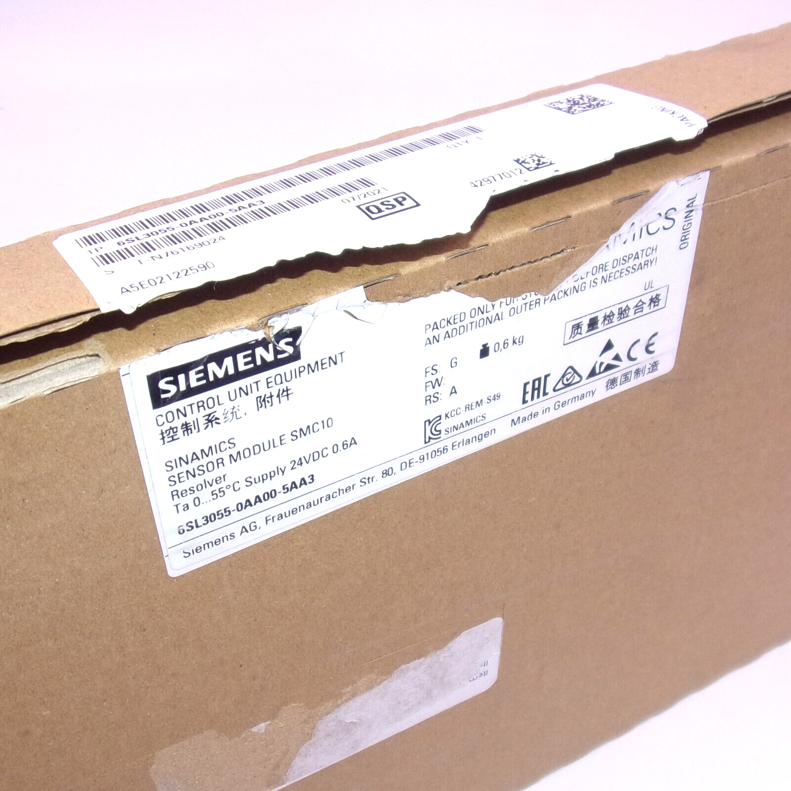 Siemens SINAMICS SMC10 Resolver Sensor Module 6SL3055-0AA00-5AA3