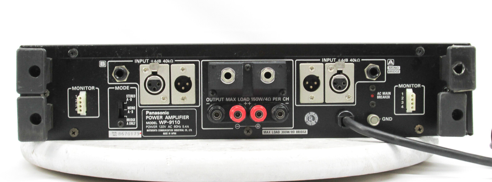 RAMSA / Panasonic WP-9110 Dual Channel Power Amplifier 2-Ch