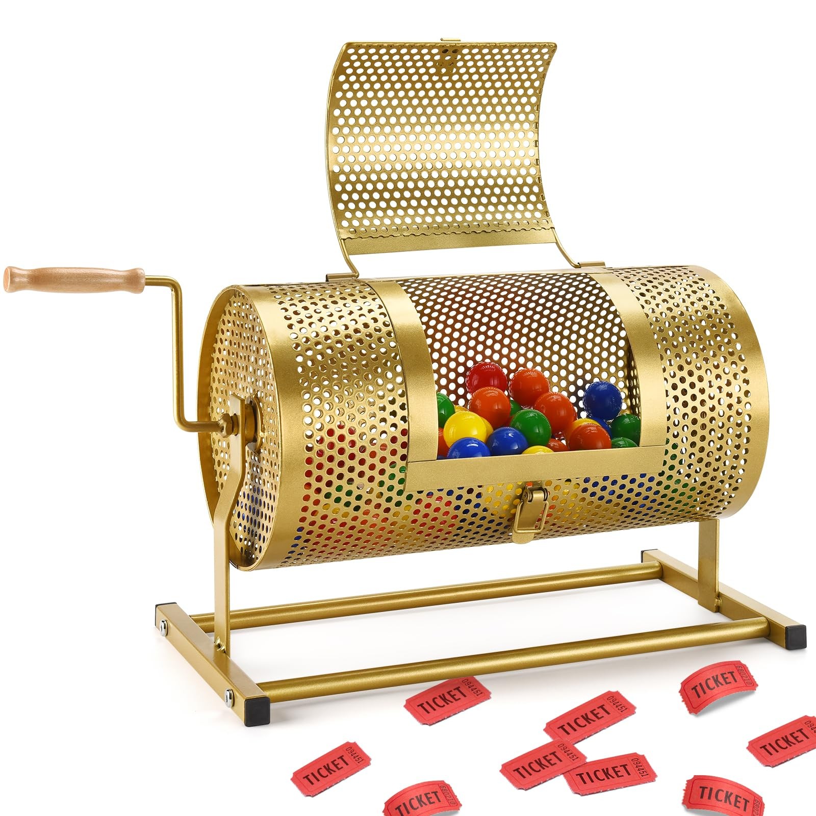 Raffle Drum 15" x 7" Holds 3,000 Tickets, Heavy Duty Raffle Ticket Spinner Ca...