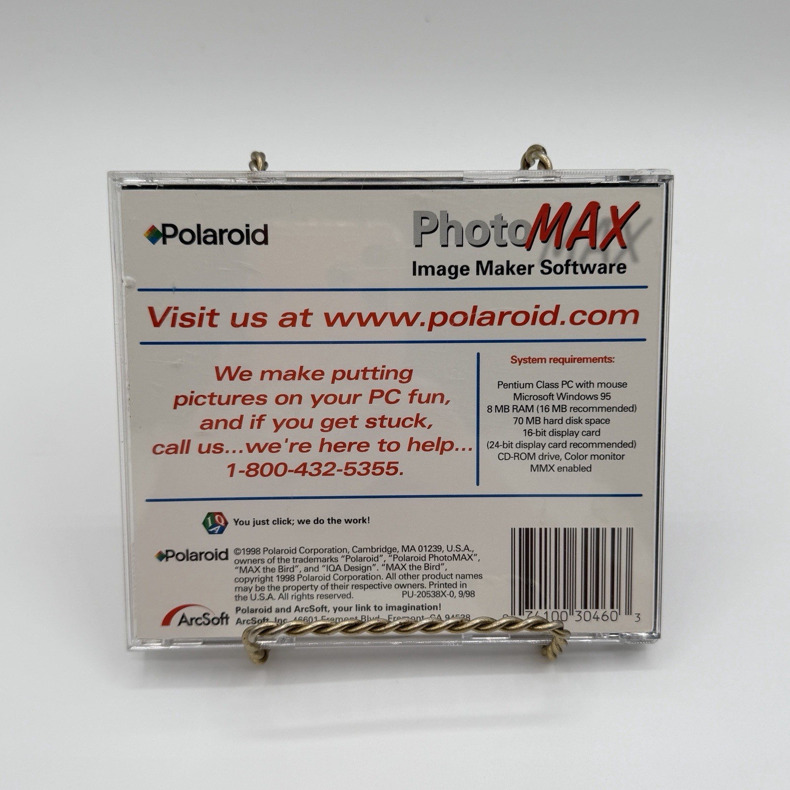 1999 Polaroid PhotoMax Image Maker Software Quickstart Guide PC CD ROM