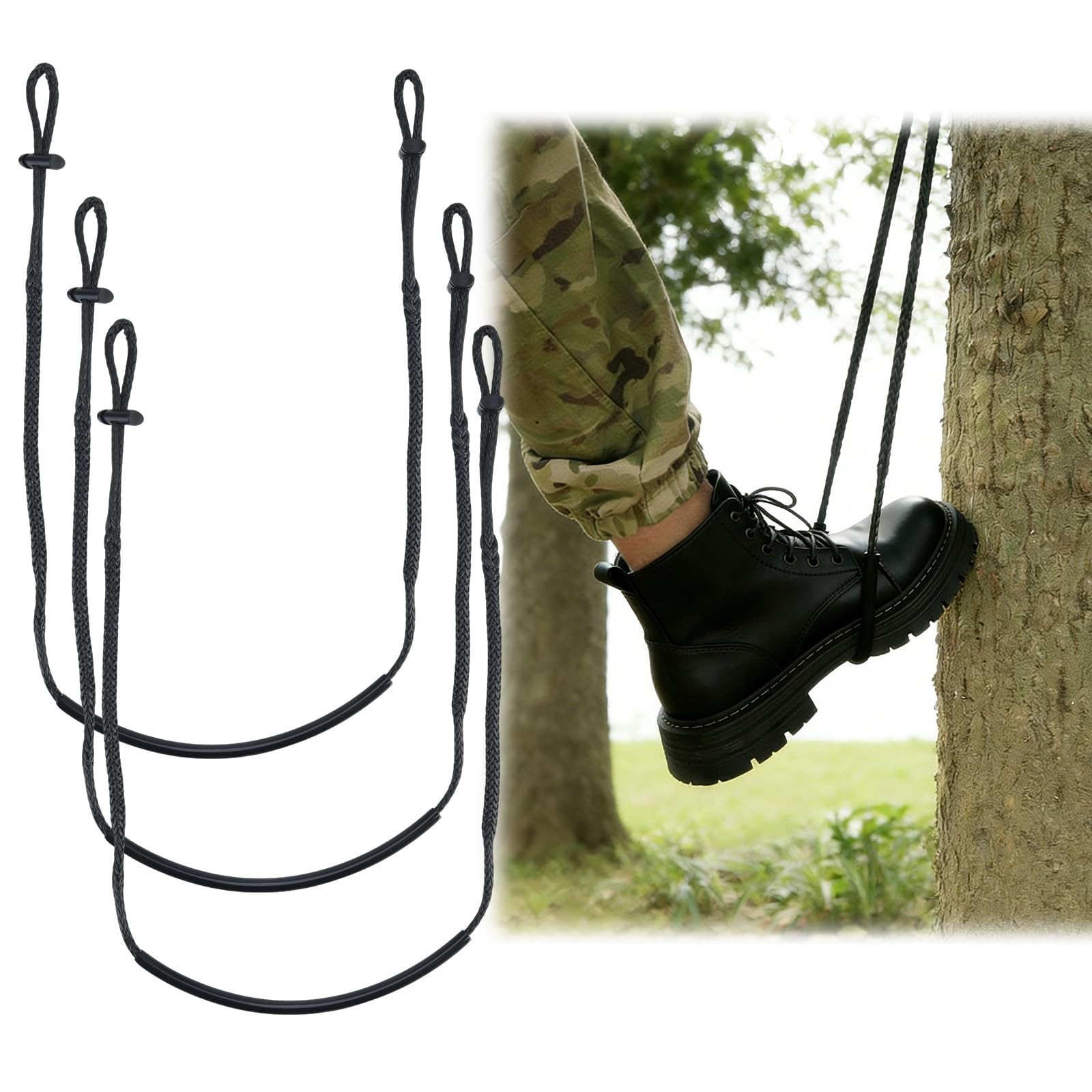 3 Pcs Climbing Stick Aider for Hunting, Daisy Chain Single Step Aider, HandBr...