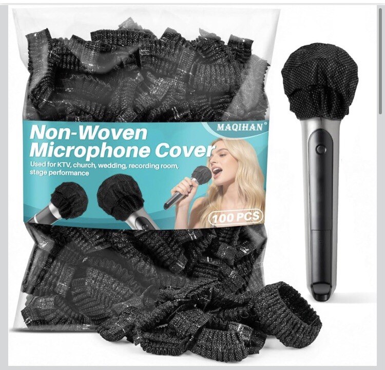 100PCS MAQIHAN Microphone Cover - Mic Covers Disposable Odorless Non-Woven...