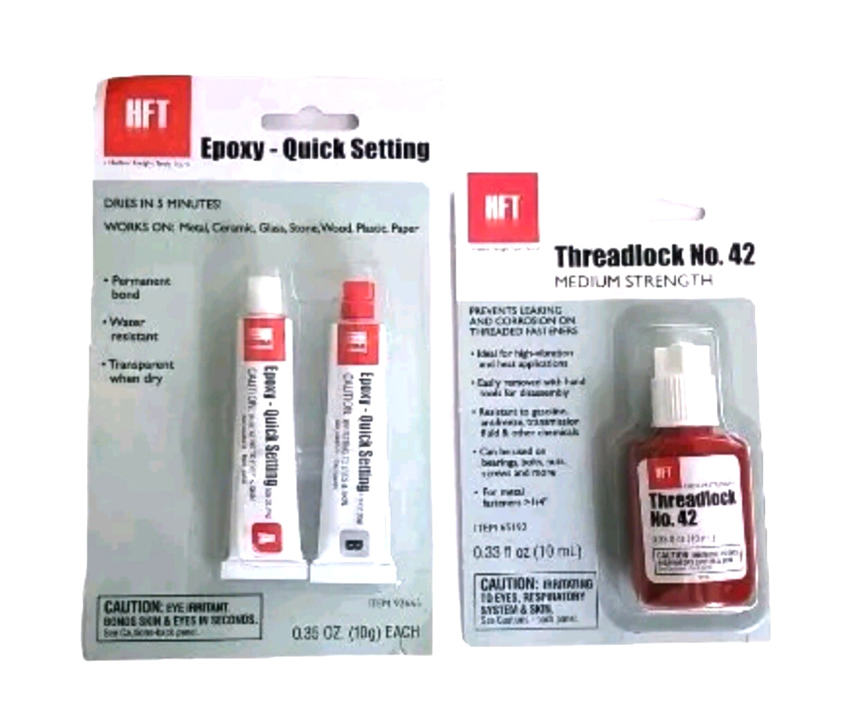 HFT Quick Setting Epoxy And HFT Threadlocker, No. 42, 10 mL Medium Strength