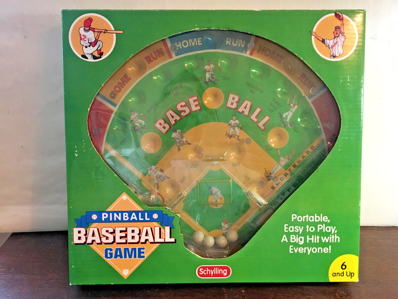 Pinball Baseball Game, Schylling Toy, tabletop, 2001