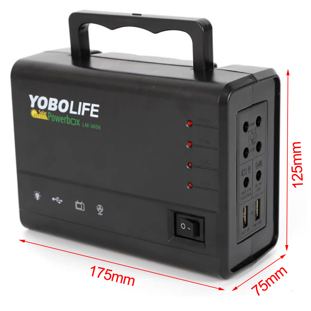 Portable Station Solar Panel Power Inverter Electric Generator Set +4 LED Light